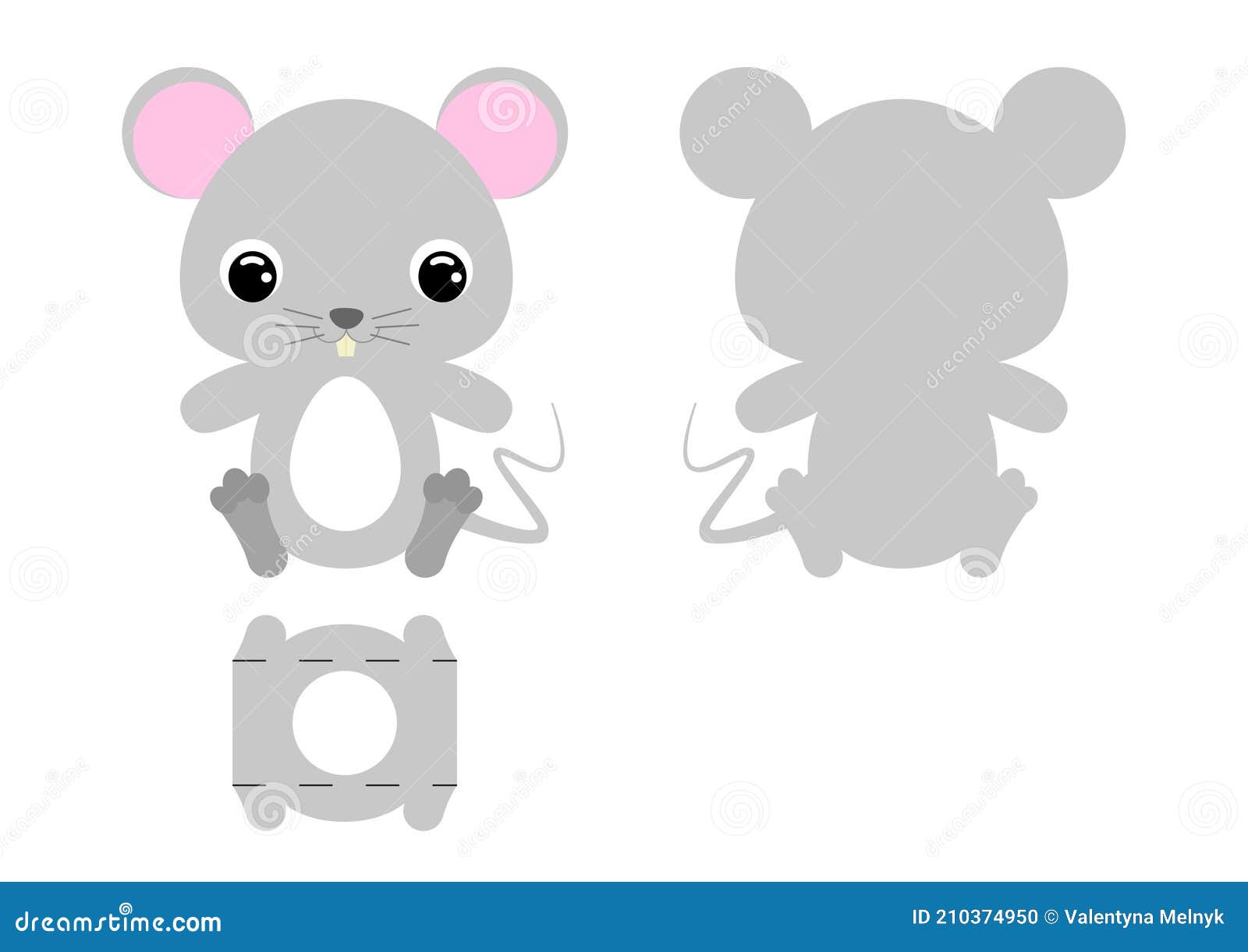 diy cute mouse chocolate egg holder template. retail paper box for the easter egg. printable color scheme. laser cutting 