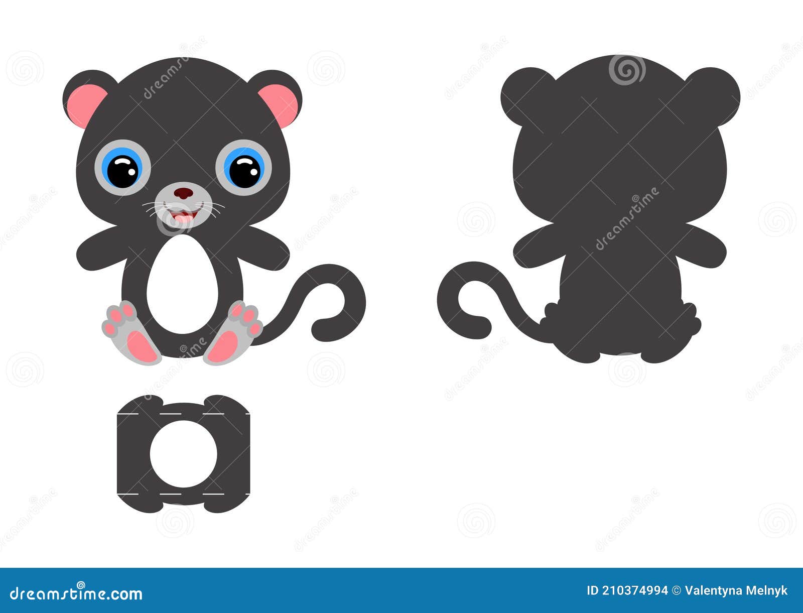 diy cute panther chocolate egg holder template. retail paper box for the easter egg. printable color scheme. laser cutting 