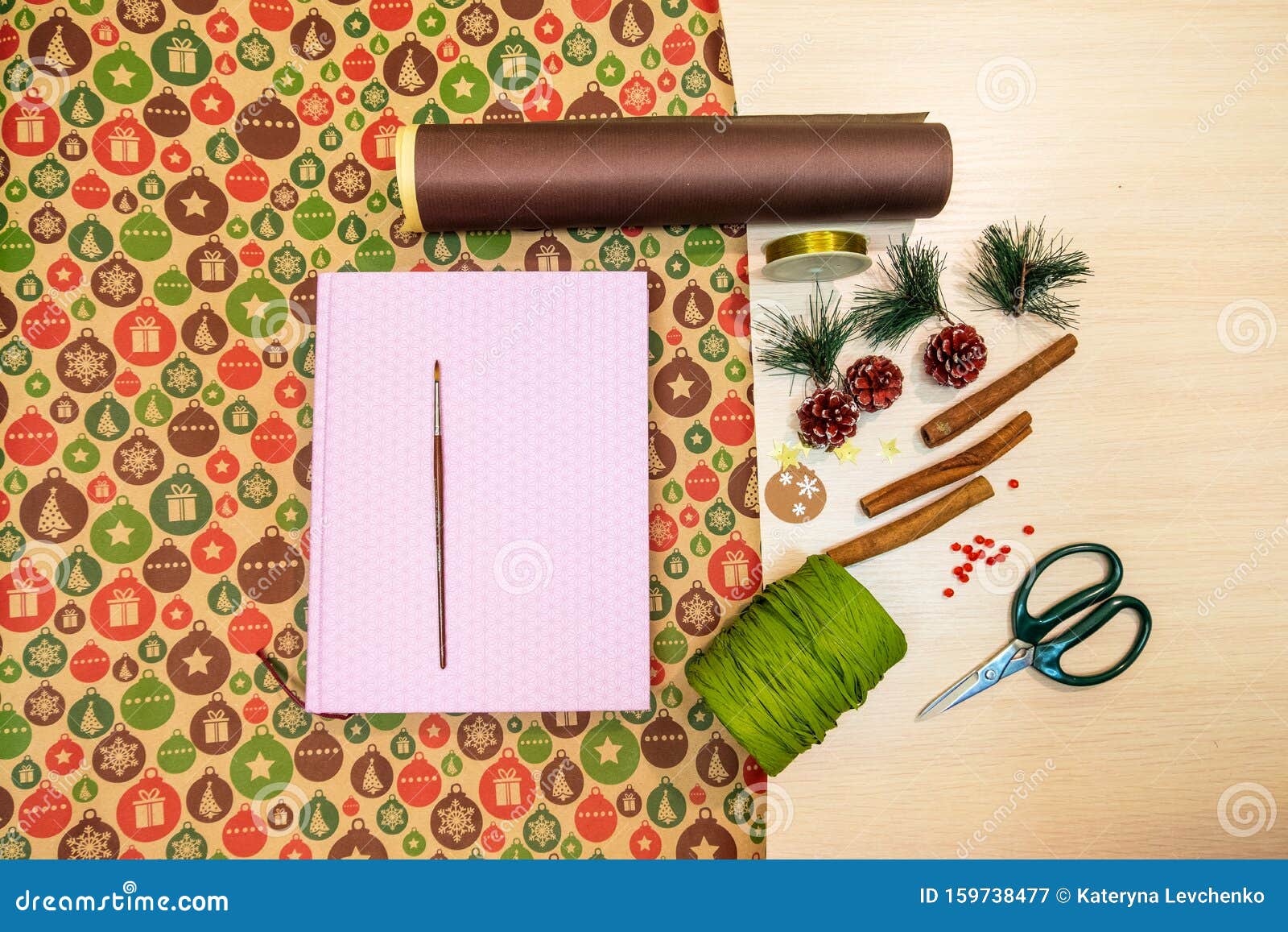 DIY Gift Wrapping Step by Step, Do it Yourself Stock Image Image of