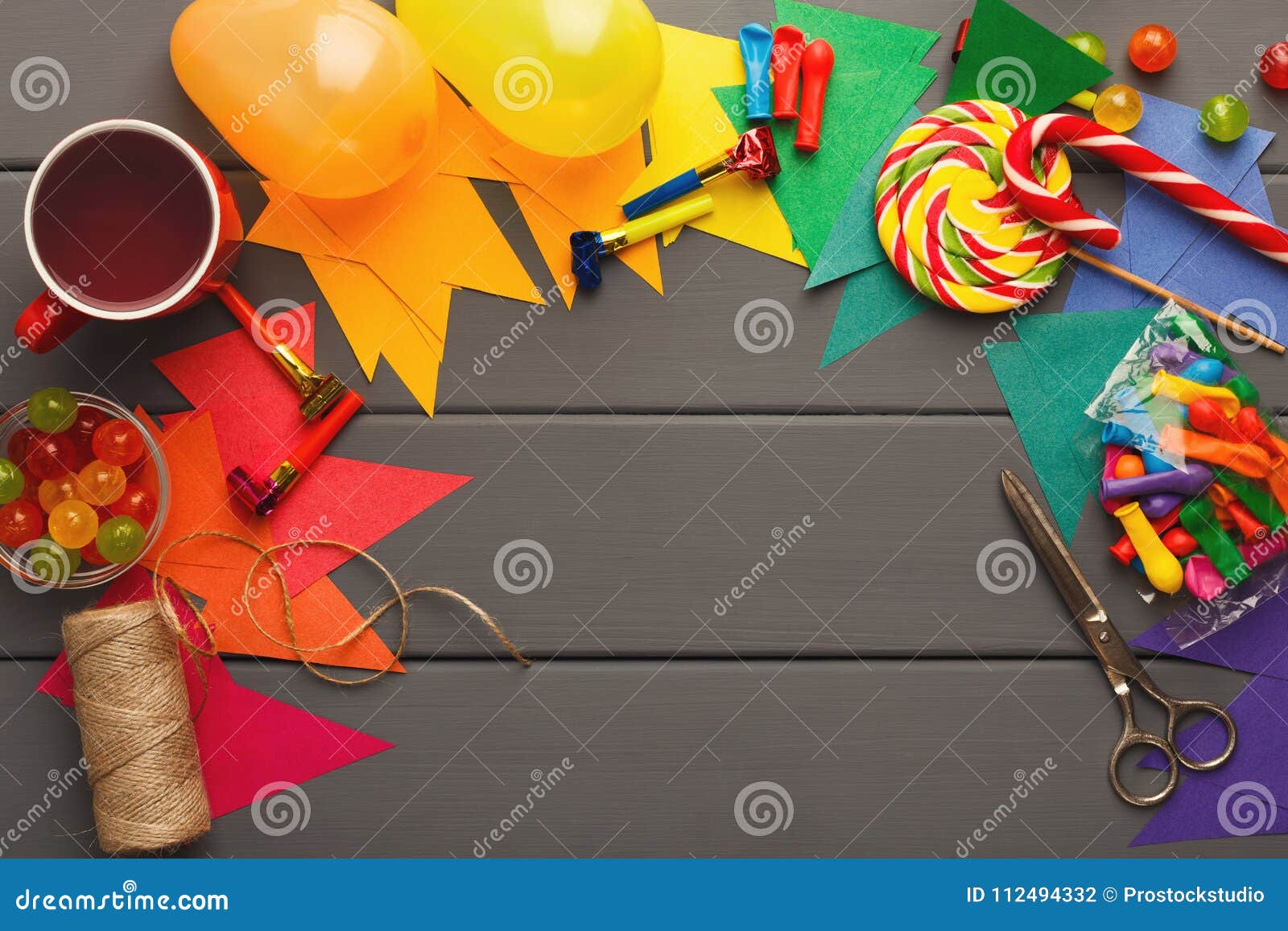 Diy Holiday Background Birthday Party Decorations Stock Photo