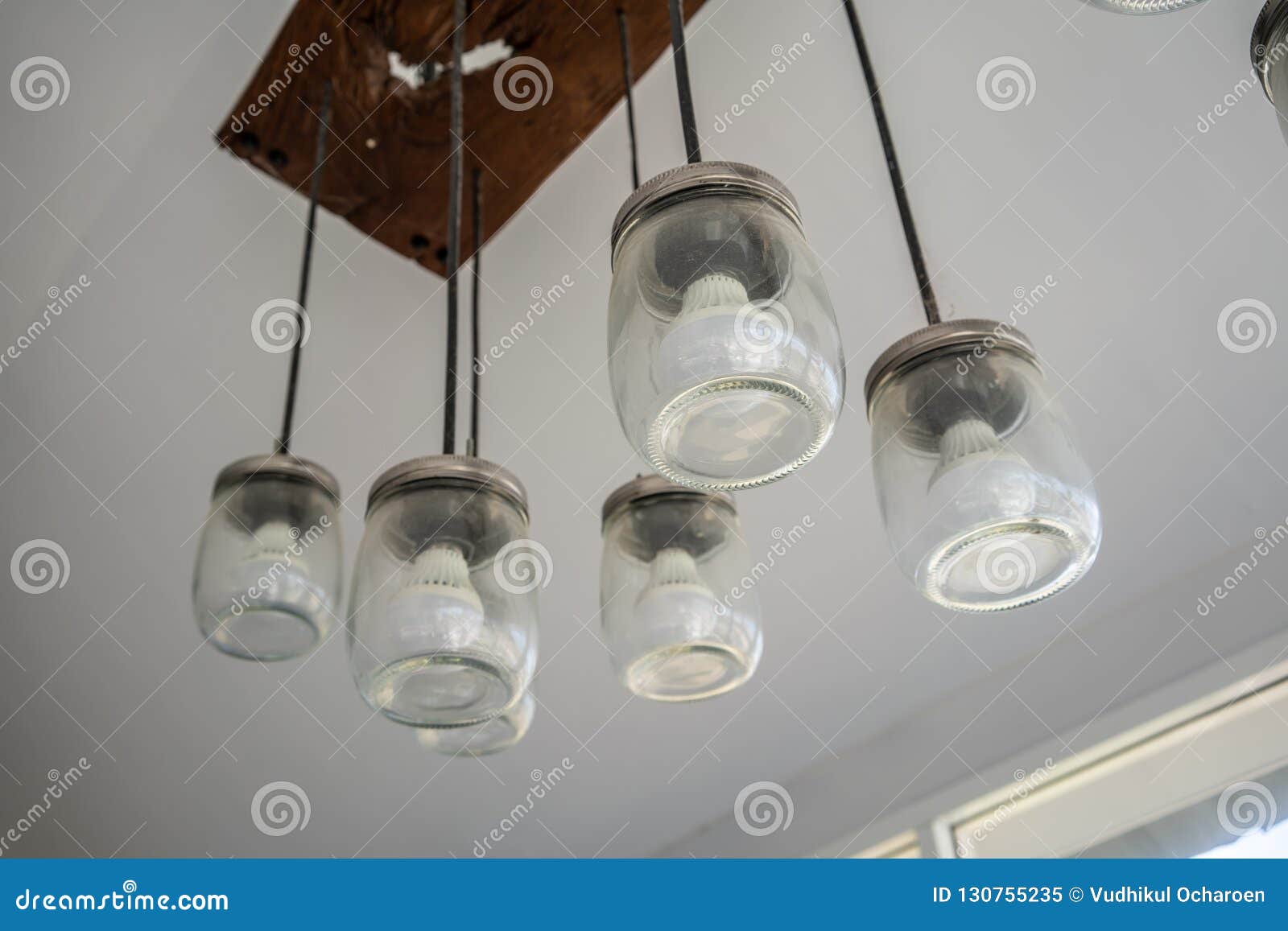 Diy Lamb Design With Glass Jar And Led Light Bulb Hanging From A