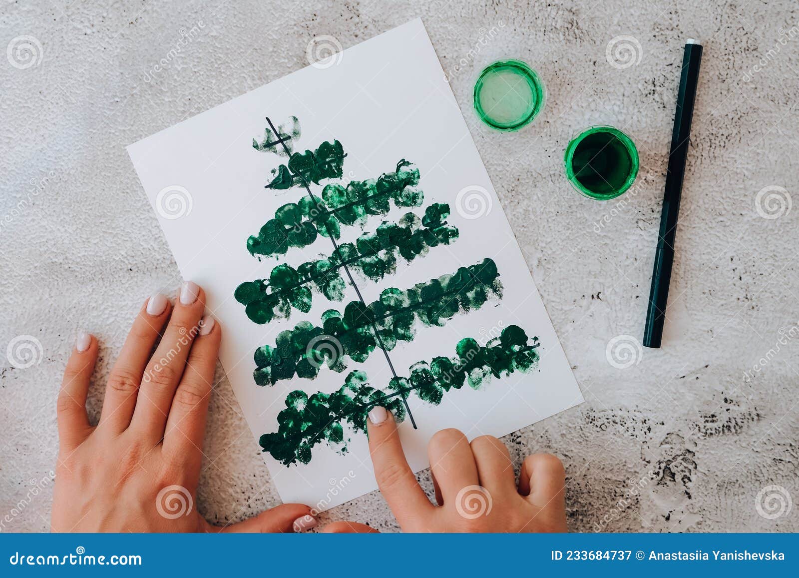 Finger Painted Holiday Cards - Kid Craft - Handrafted