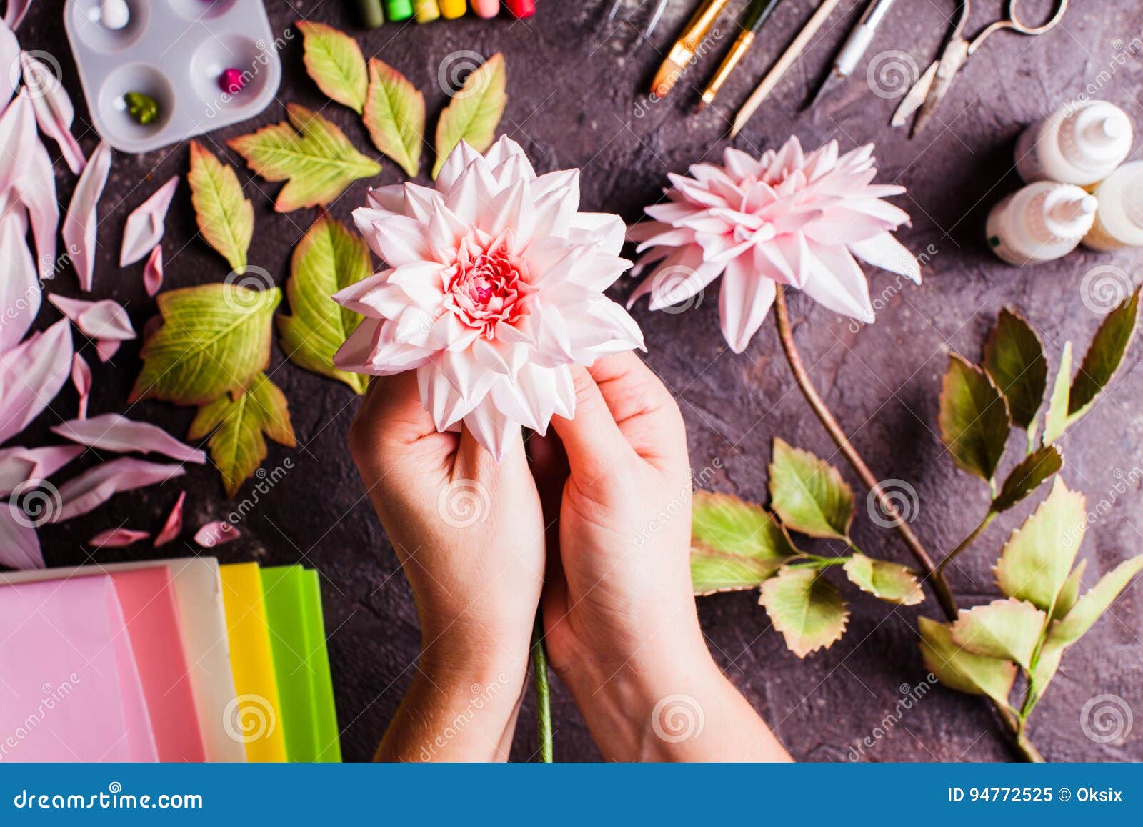 DIY Making Realistic Flowers Stock Image Image of pincers, painting