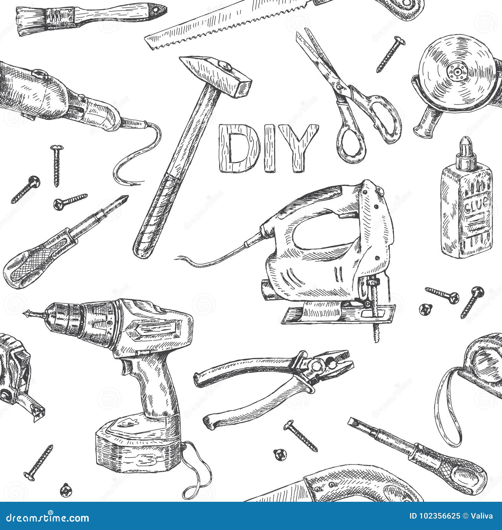 DIY Tools Pattern stock vector. Illustration of background 102356625