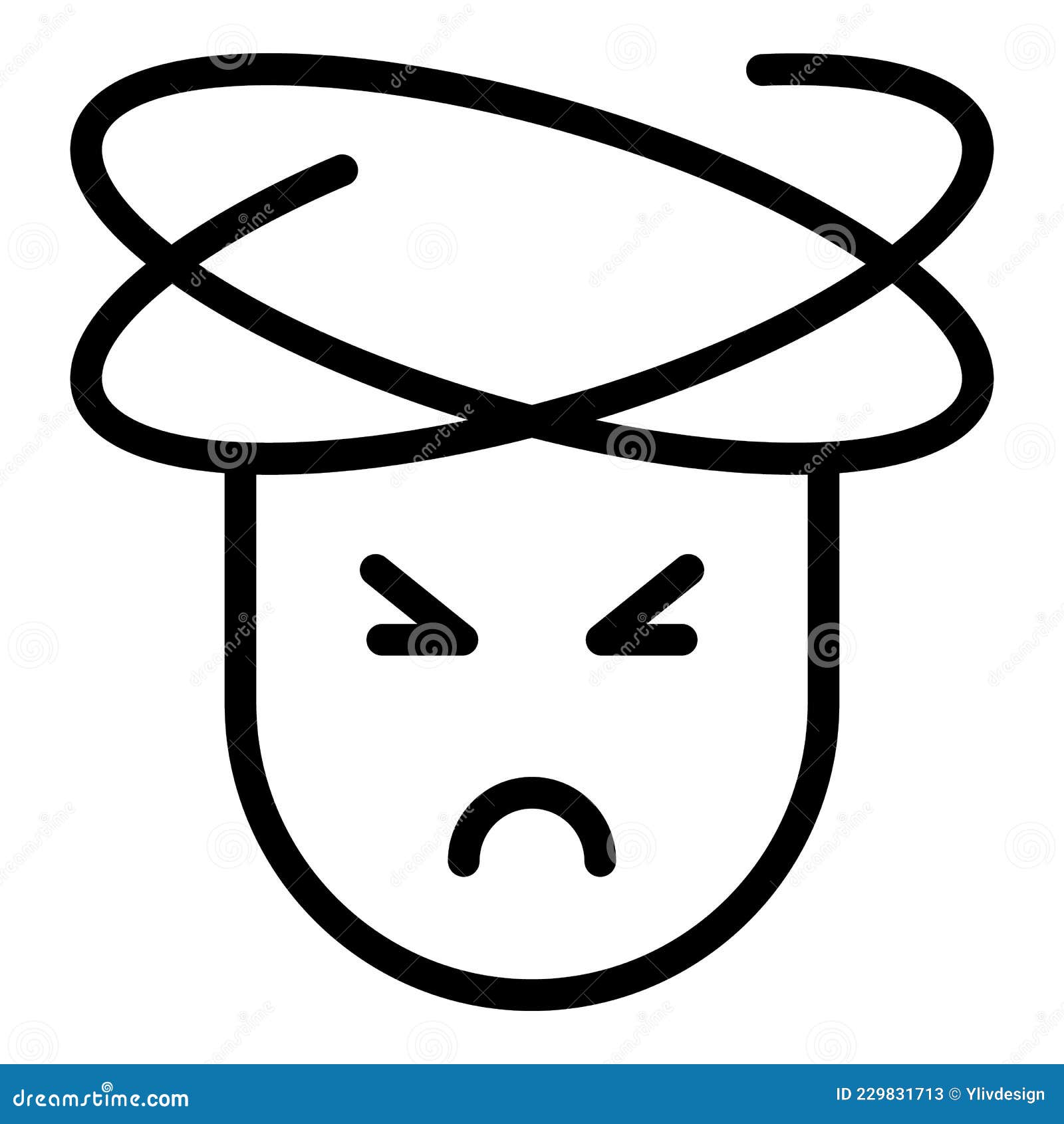 Dizziness Motion Icon Outline Vector. Dizzy Vertigo Stock Vector