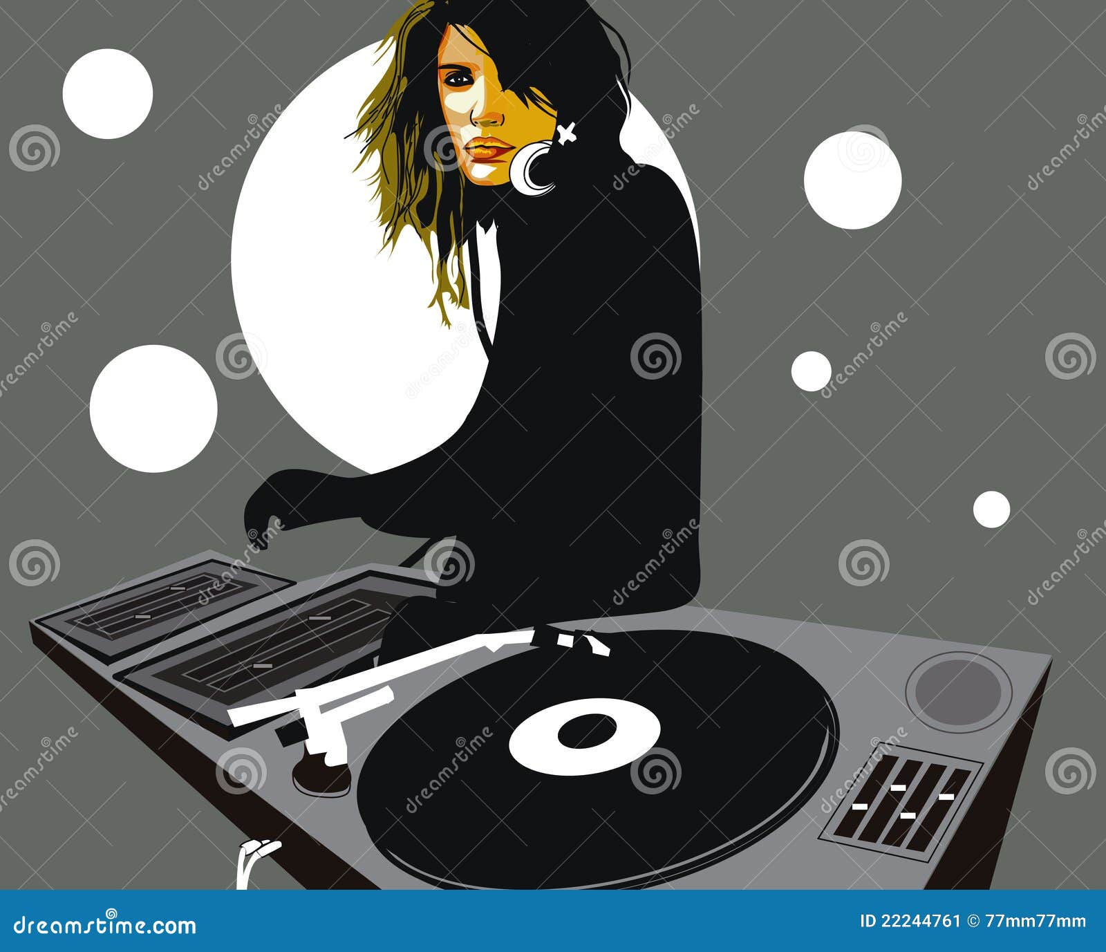 Dj stock illustration. Illustration of rave, techno, music - 22244761