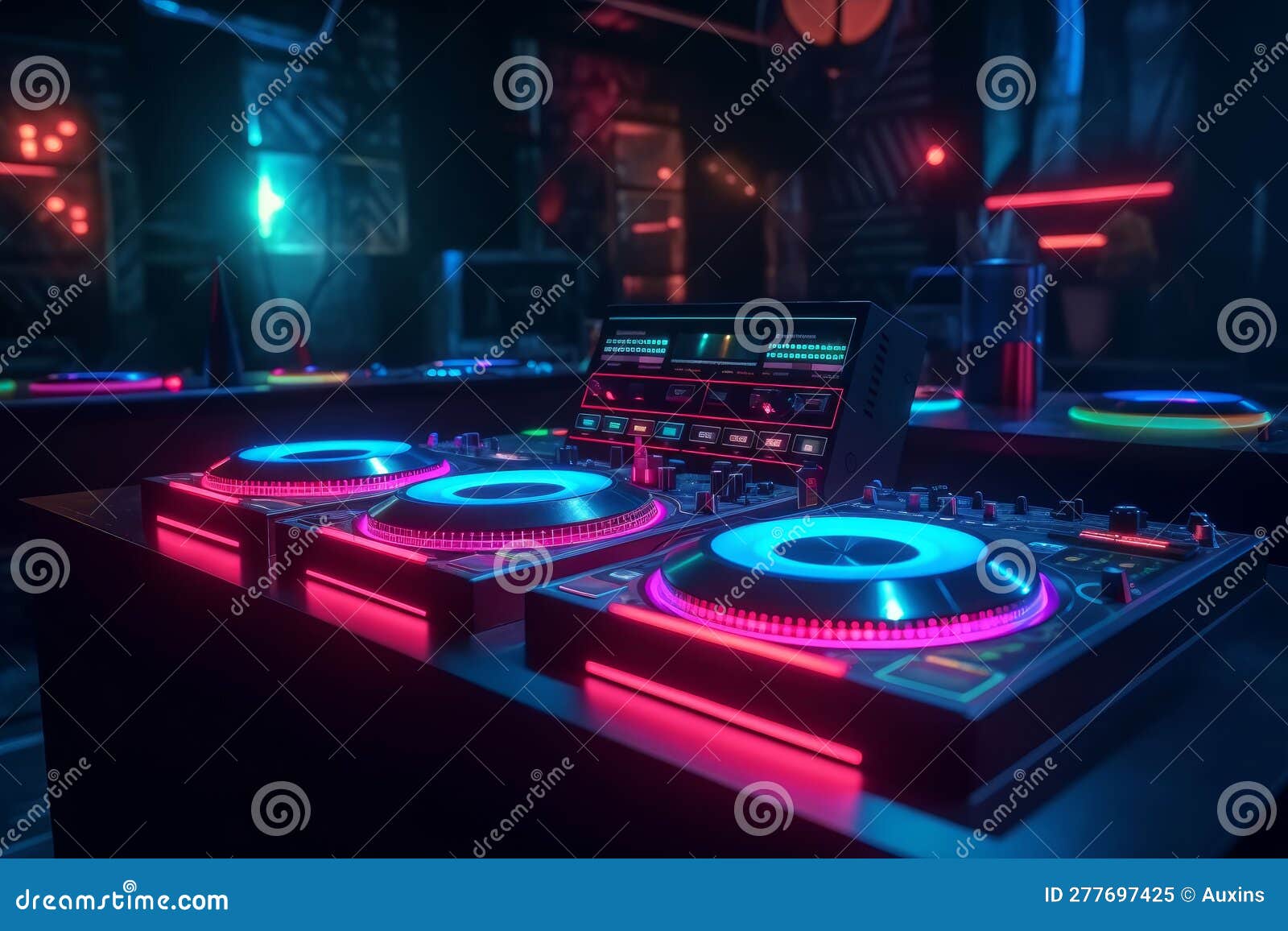 DJ Audio Mixer Controller of Electronic Music in a Created