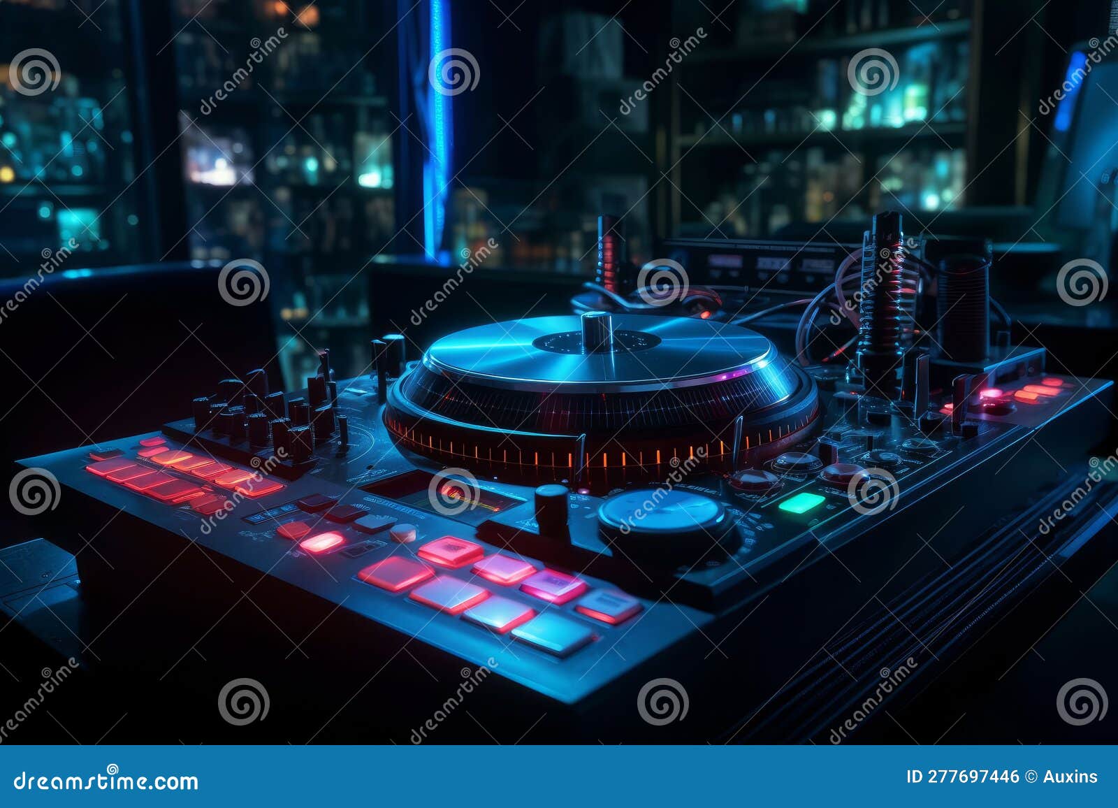 DJ Audio Mixer Controller of Electronic Music in a Created