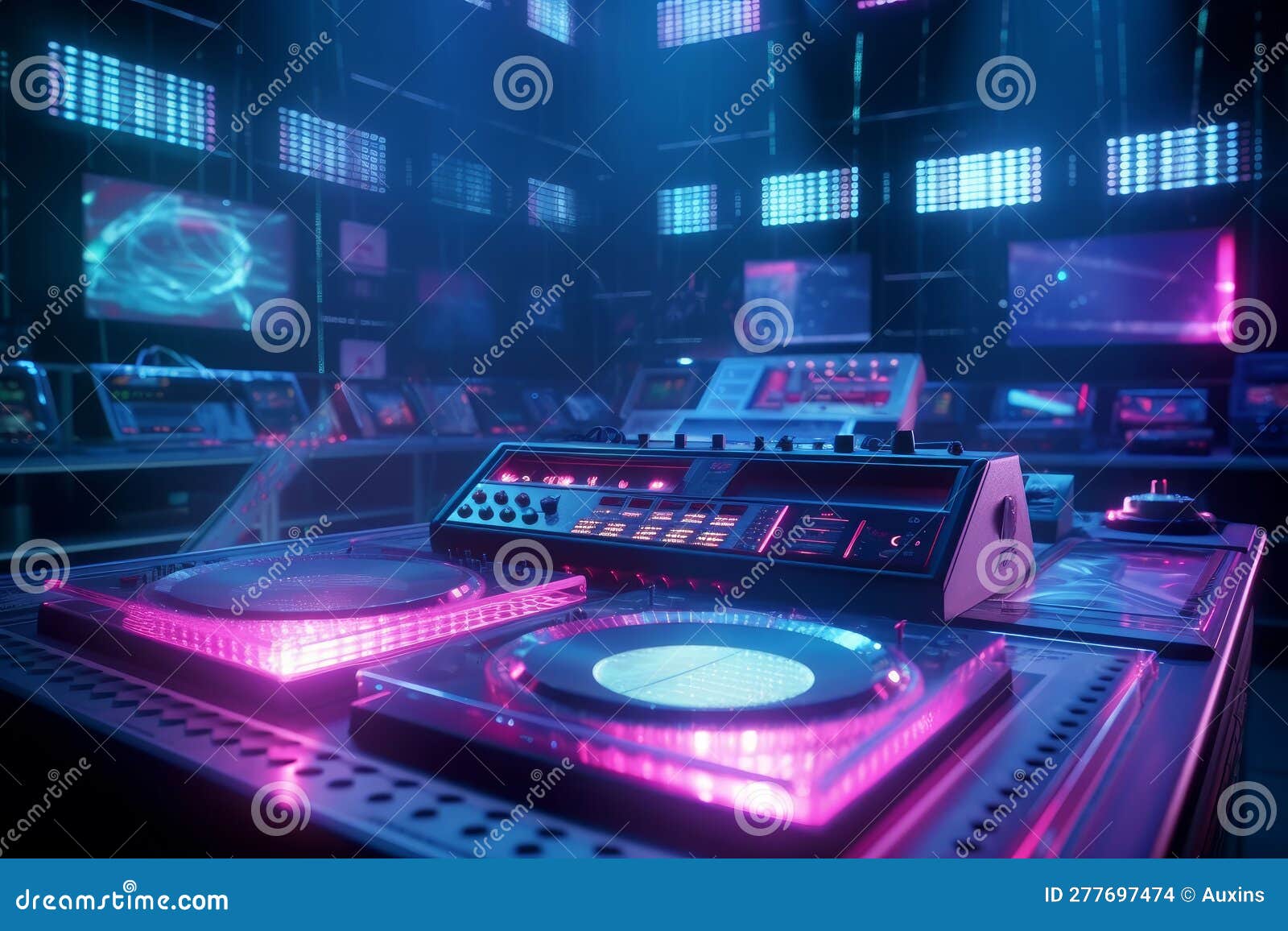 DJ Audio Mixer Controller of Electronic Music in a Created