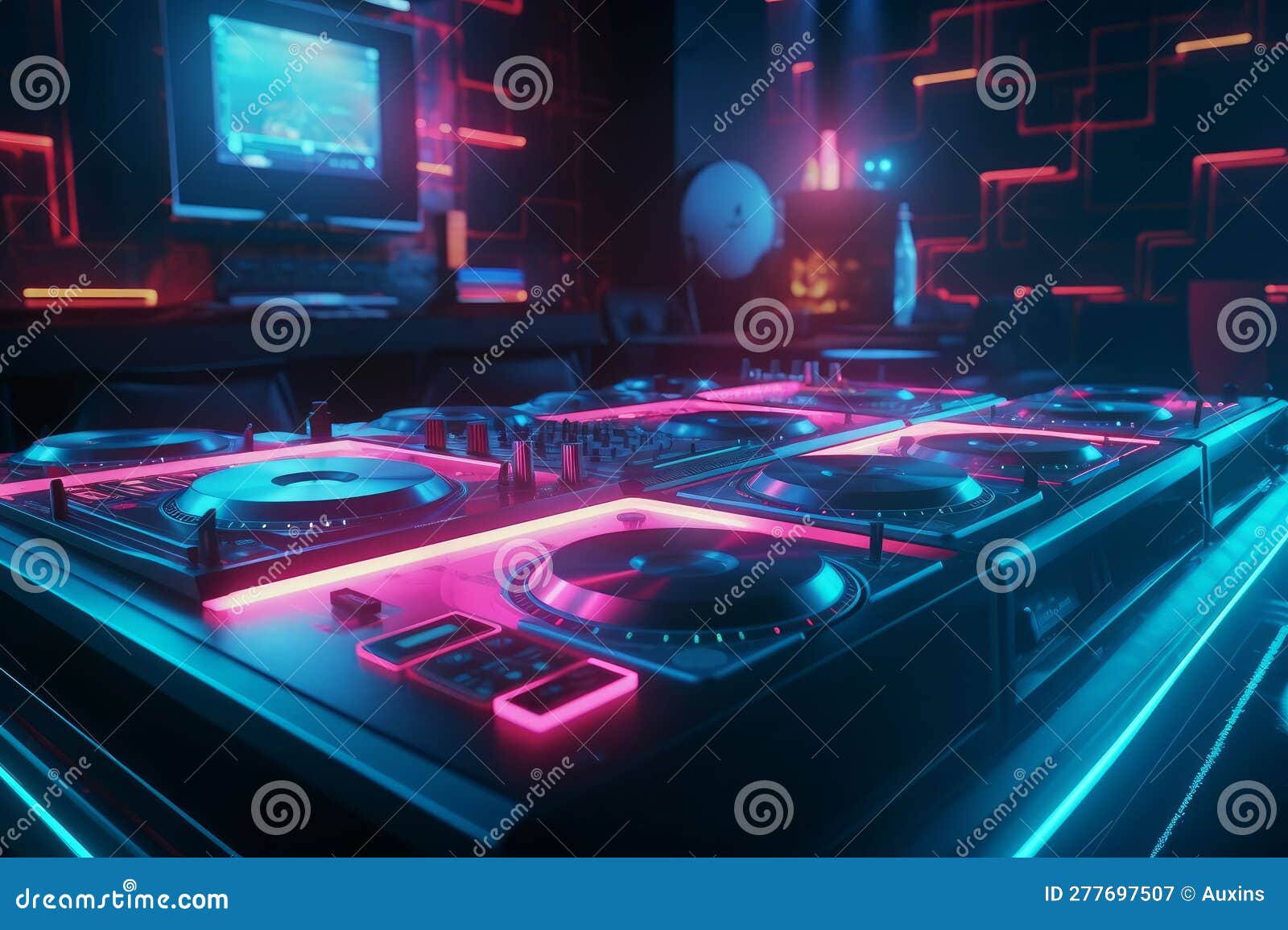 DJ Audio Mixer Controller of Electronic Music in a Created