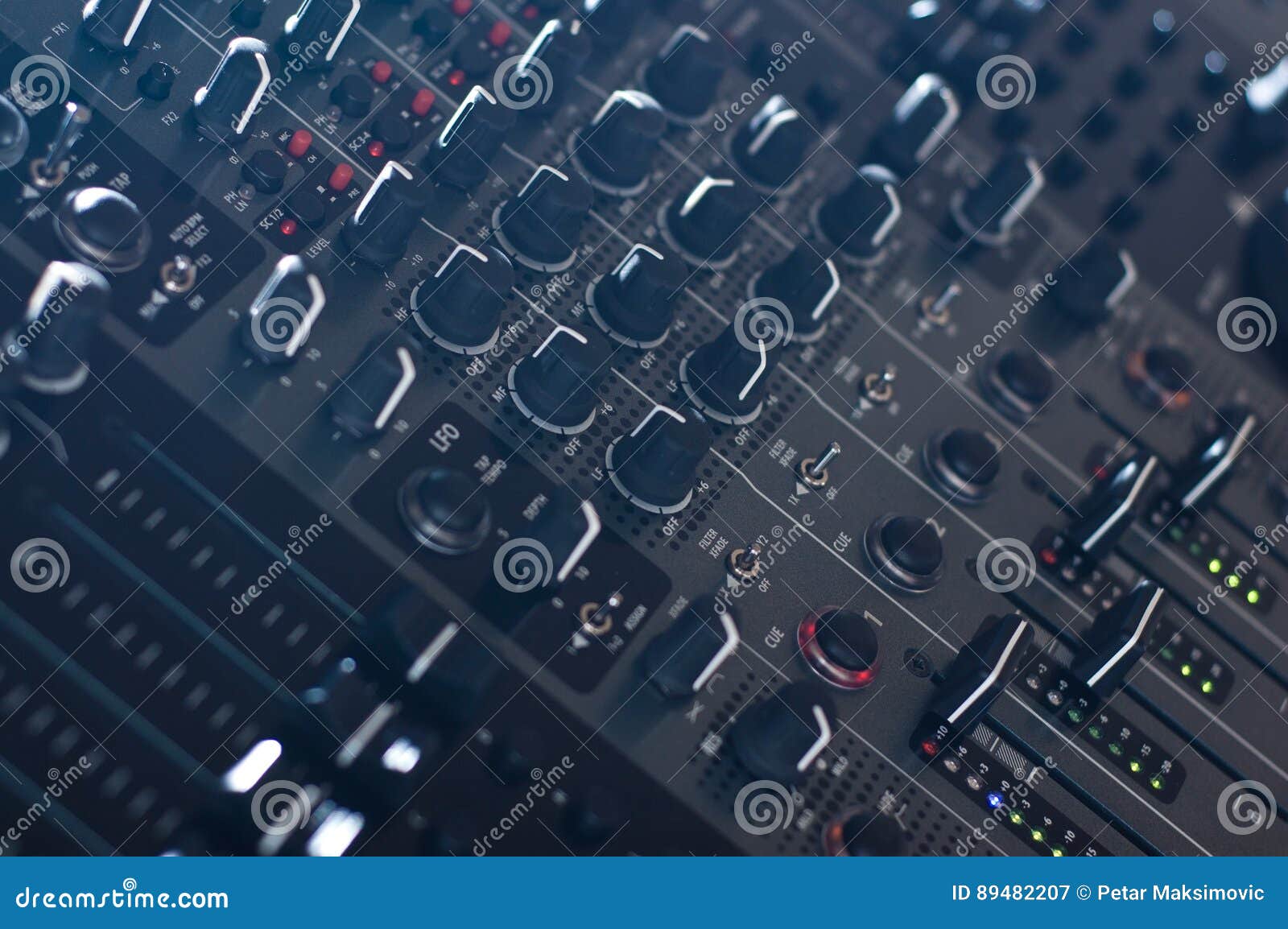 DJ Audio Mixer Knobs Tilted Stock Image Image of modern, musical