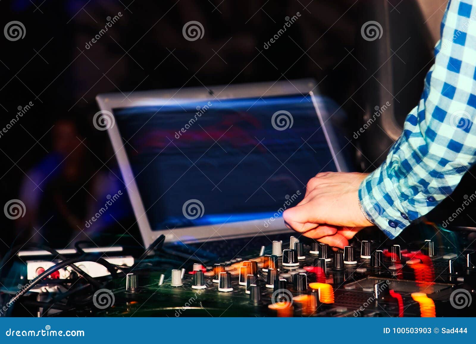 DJ console stock image. Image of audio, hand, audioequipment 100503903