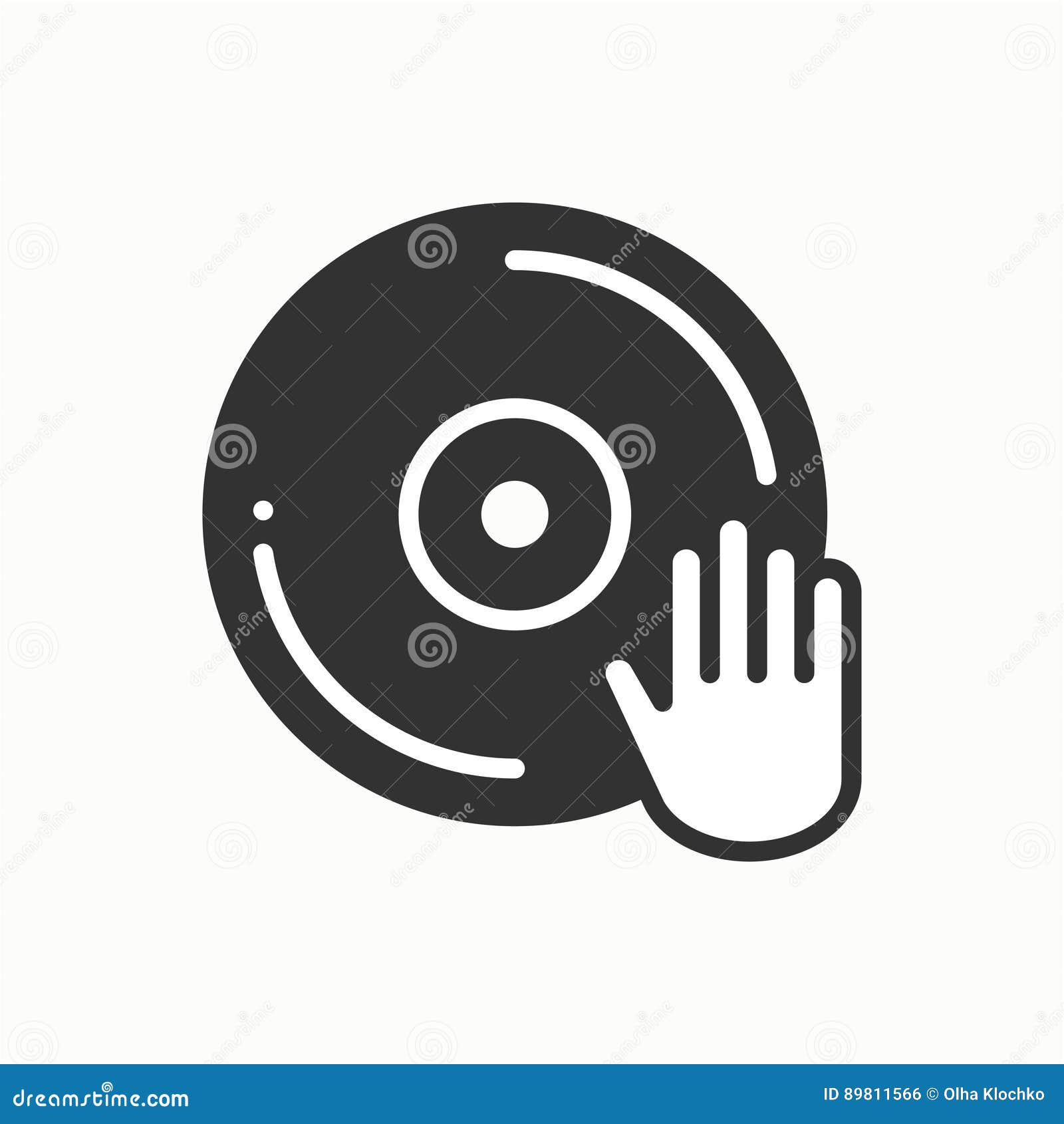 DJ Disk Jockey Turntable Icon. Vinyl Record Disco Dance Nightlife Club ...