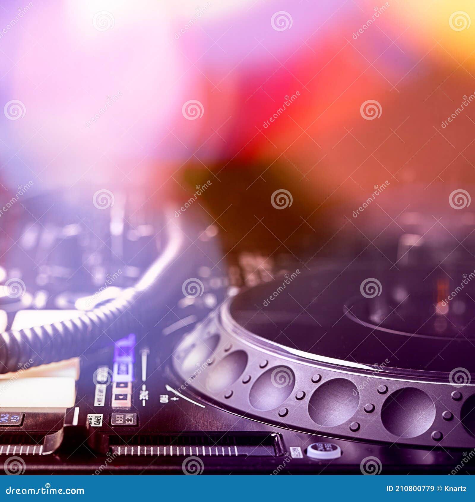 Dj Equipment in Blurred Background Stock Image - Image of control, level:  210800779