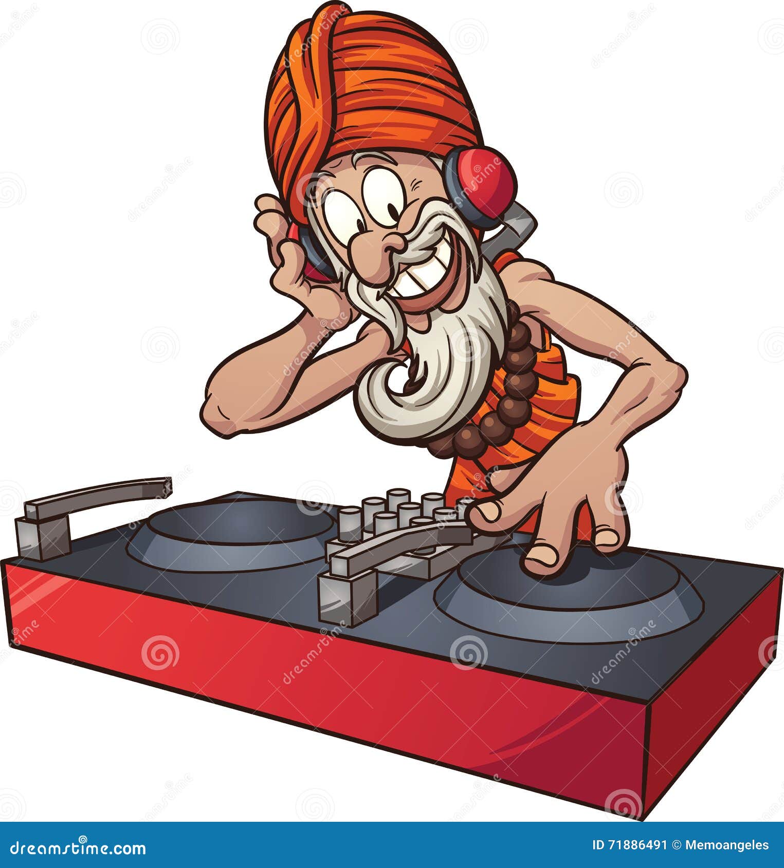 DJ guru stock vector. Illustration of cartoon, indian - 71886491