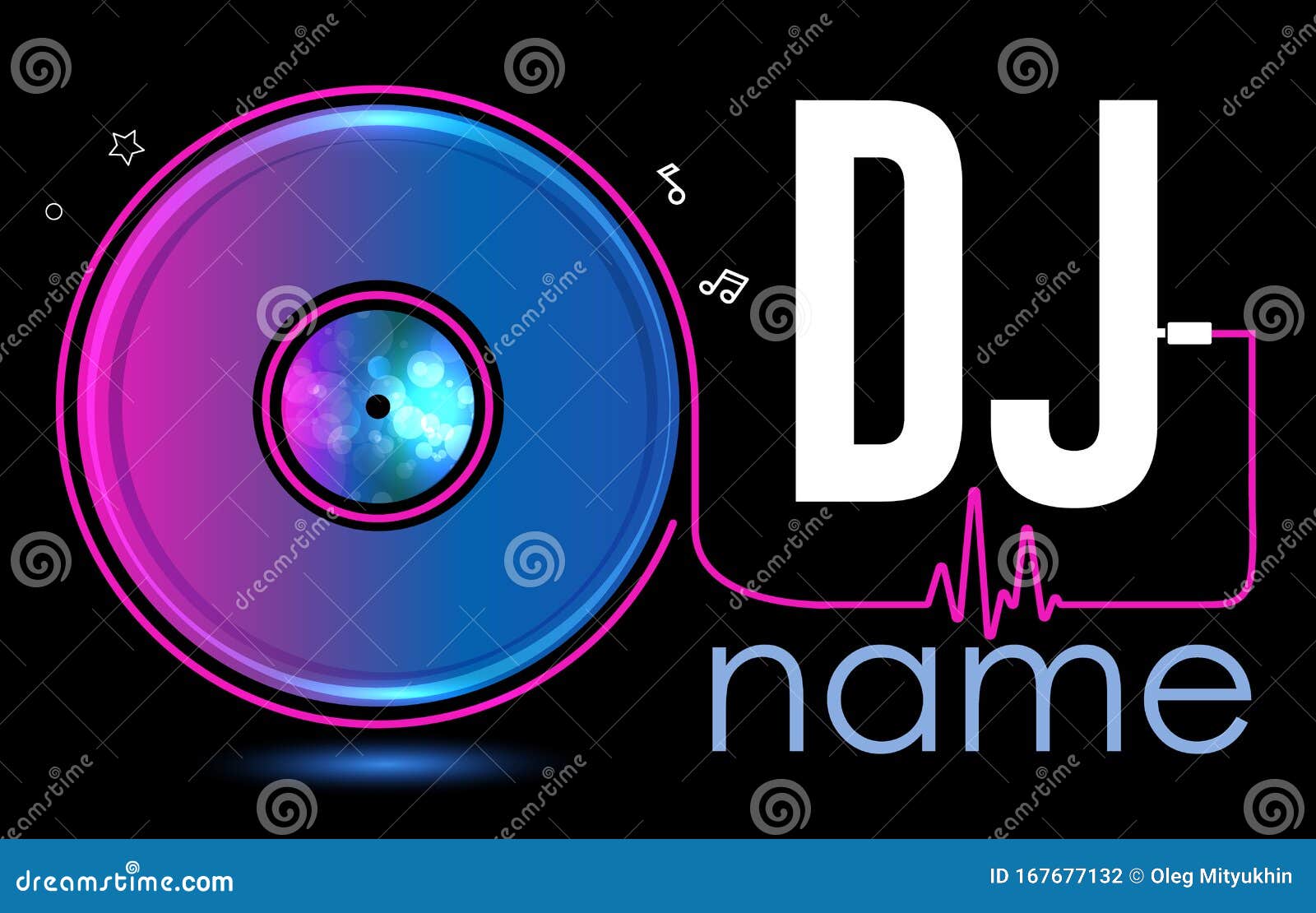 Dj Logo Design. Creative Vector Logo Design with Vinyl Record ...