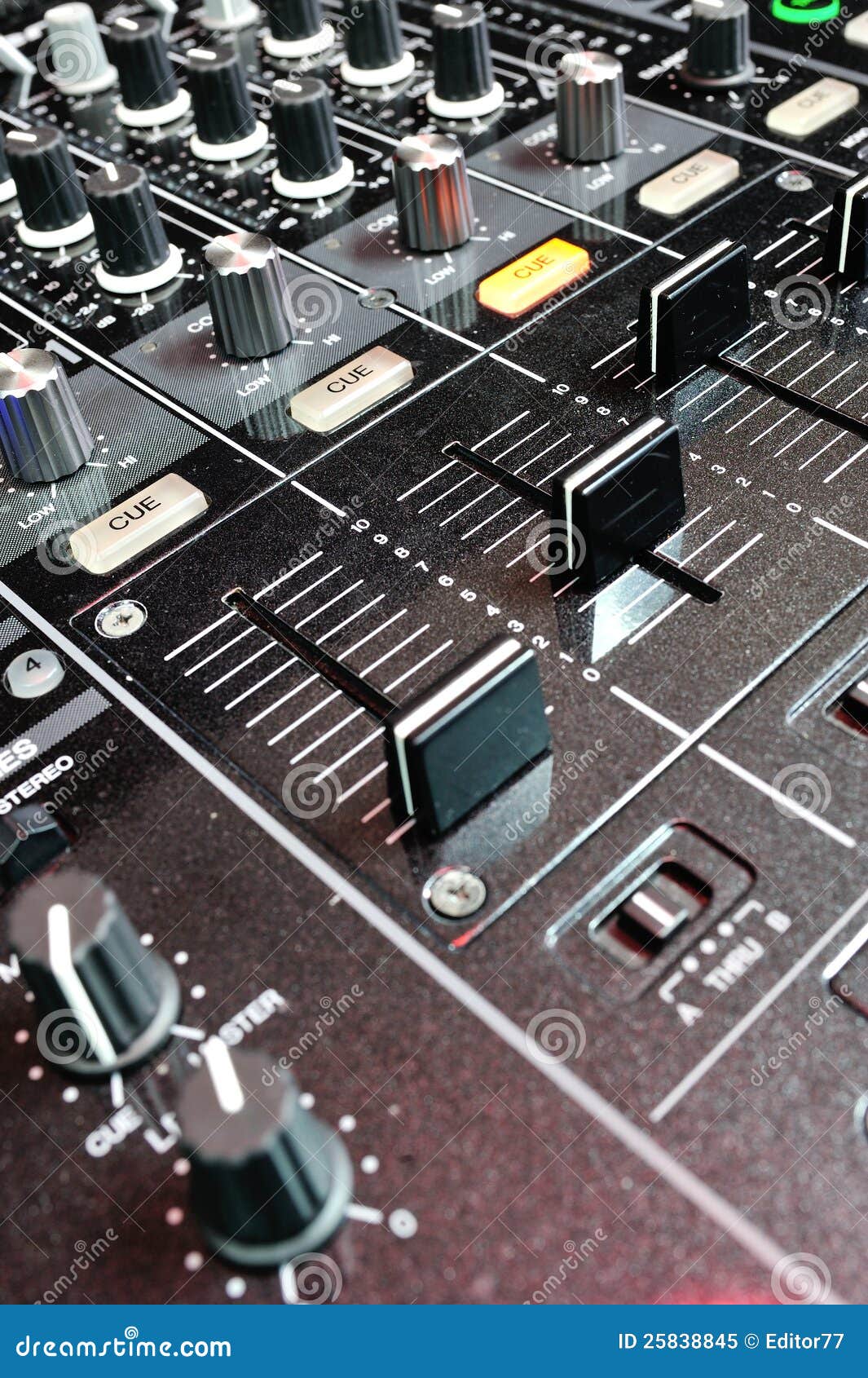 Dj mixer console stock image. Image of object, headset 25838845