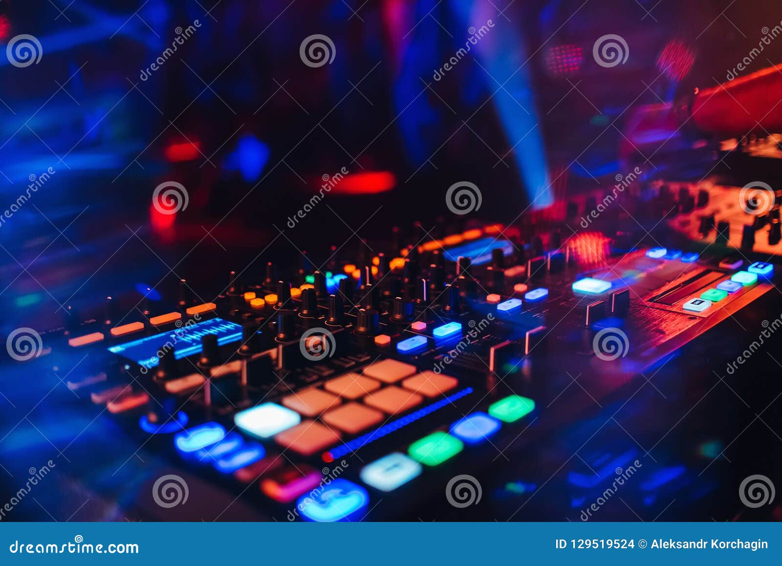DJ Mixer Controller Panel for Electronic Music Stock Photo Image of