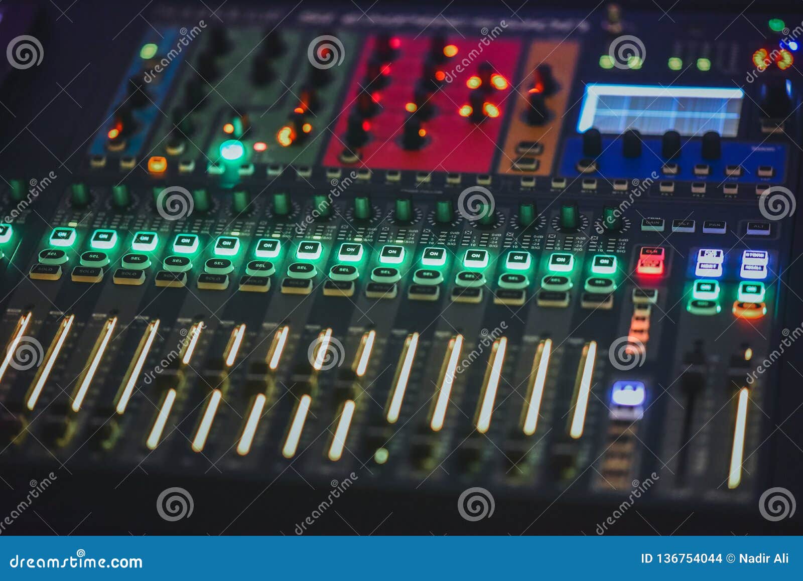 dj mixer and music switchboard