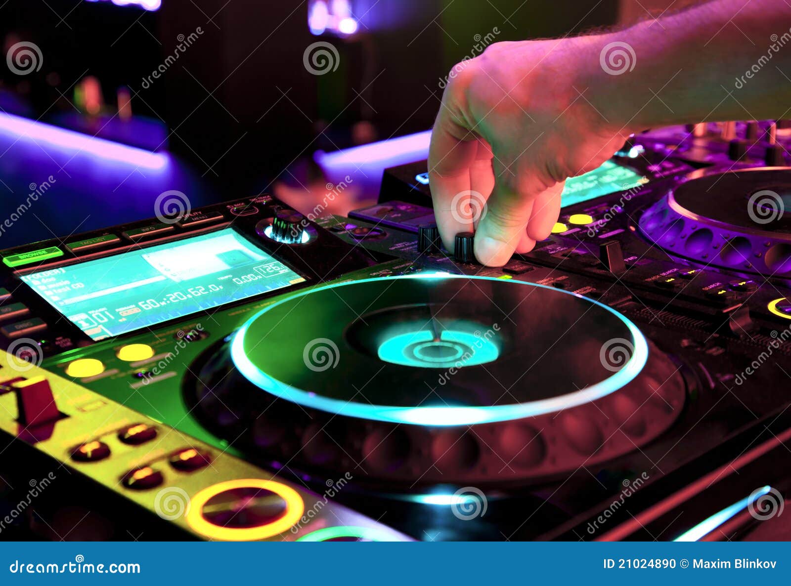 Dj mixes the track stock photo. Image of jockey, mixing 21024890