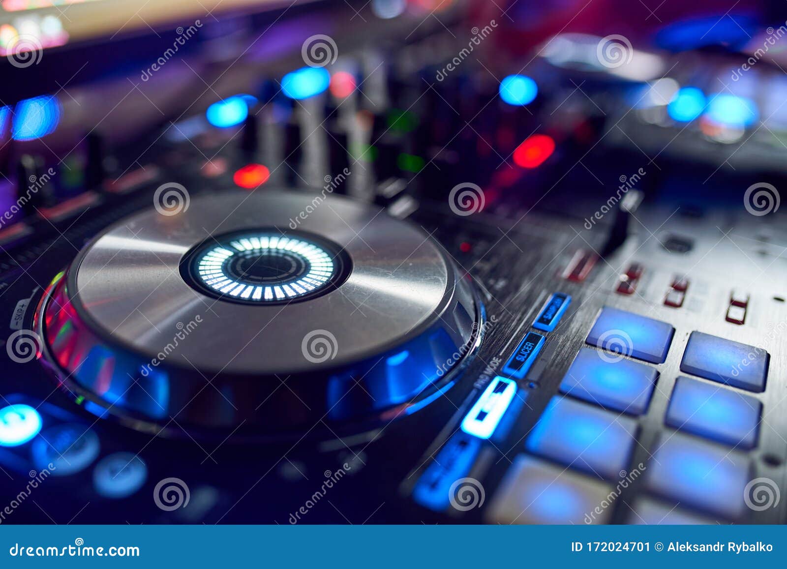 Dj Mixes the Track in the at a Party Stock Image Image of