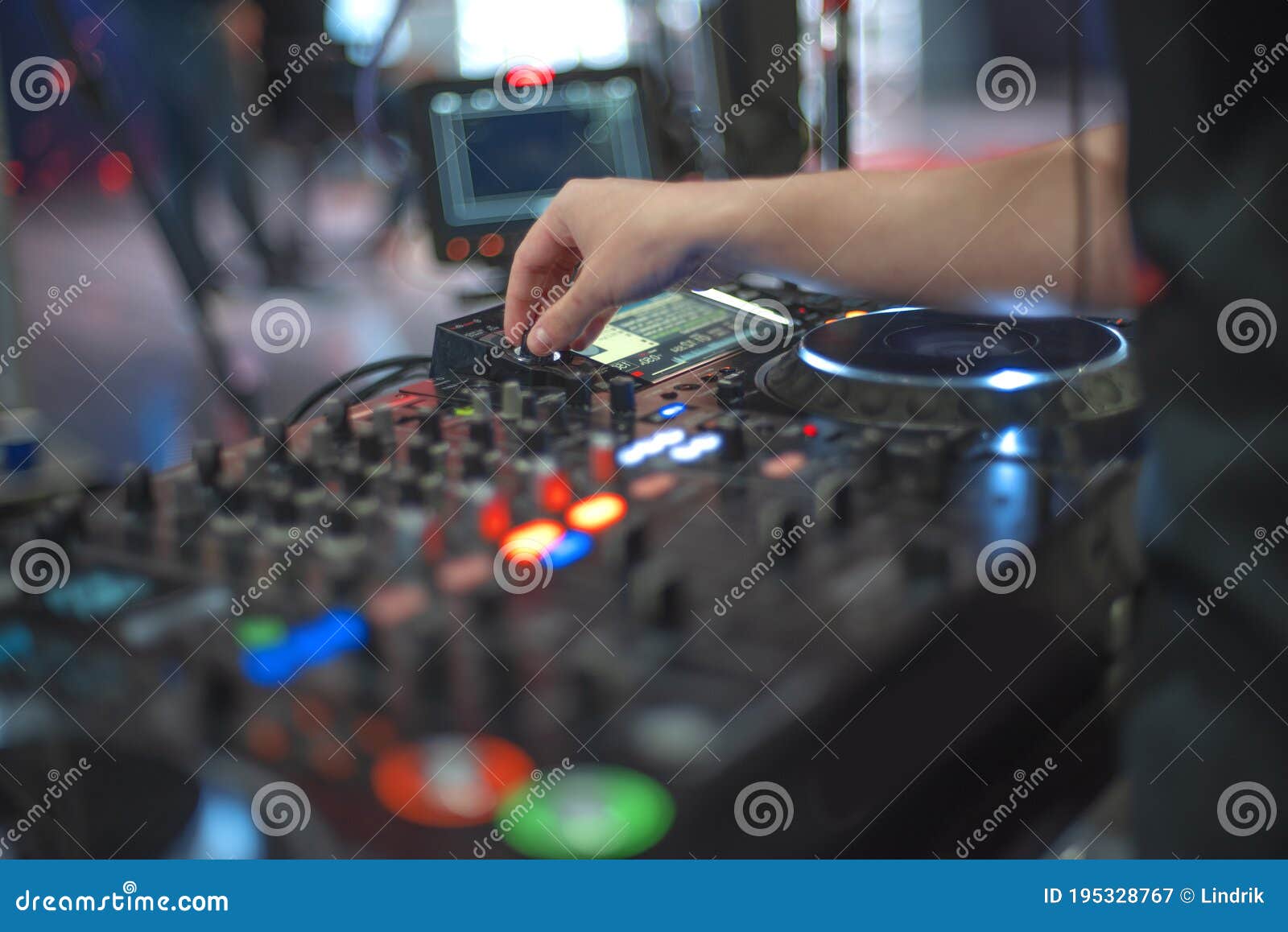 DJ mixing console stock image. Image of mixer, club 195328767