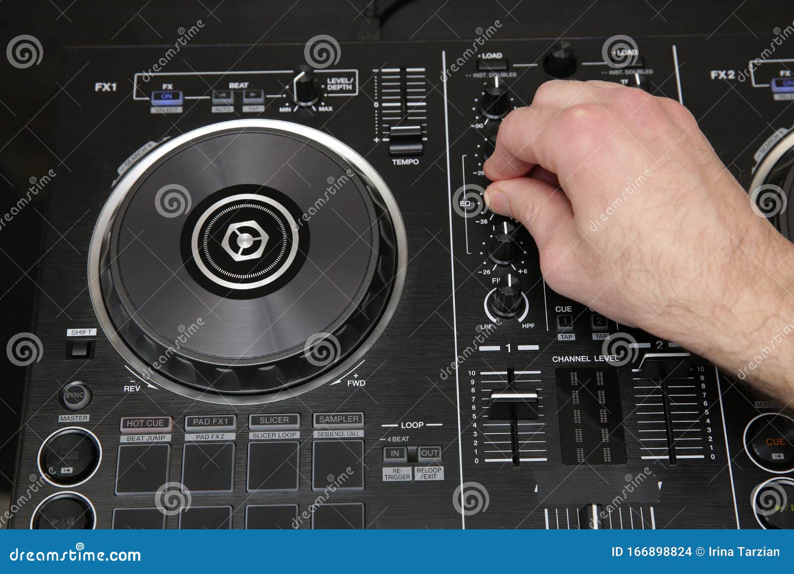 Dj Mixing the Music. Music Background, Banner. Close-up. Modern  Technologies Stock Photo - Image of mixing, closeup: 166898824