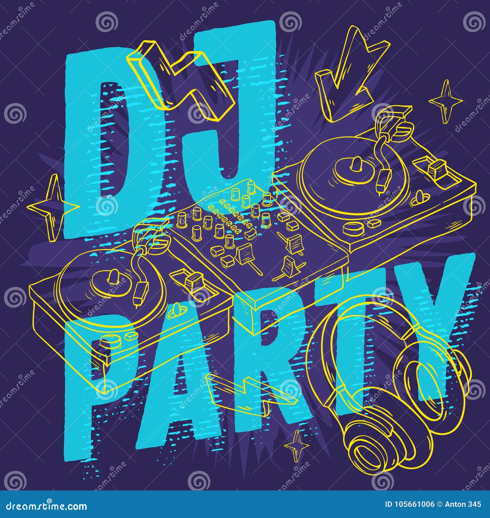 Dj Party Design for Your Poster with a Dj Sound Mixer, Stock Vector - Illustration of music, cool: 105661006 Dj Party Design for Your Poster with a Dj Sound Mixer, Stock Vector - Illustration of music, cool: 105661006