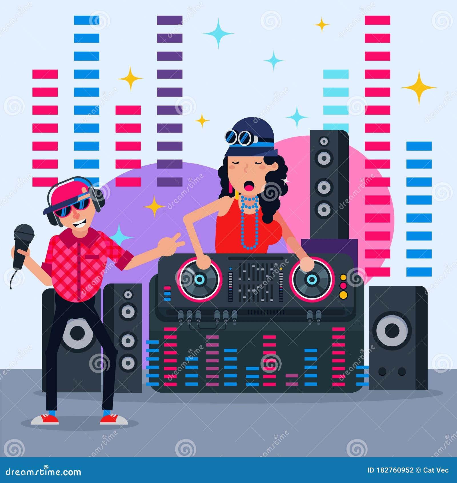 DJ Party, Leading Disco Plays Modern Club Music, Poster with Colorful Club  Information, Design, Cartoon Style Vector Stock Vector - Illustration of  online, light: 182760952
