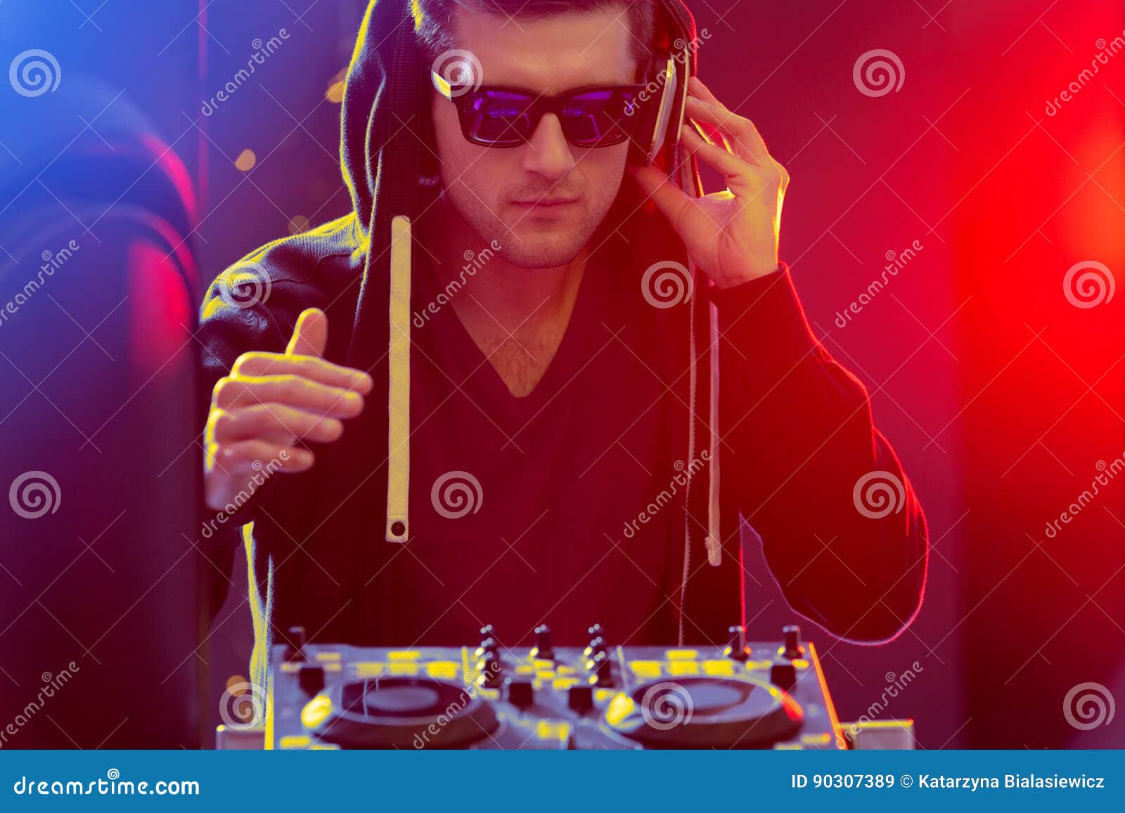 Dj Playing Electronic Music Stock Image Image of disco