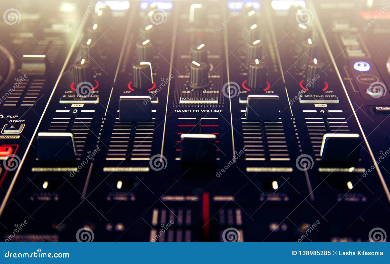 Audio Technology. DJ Mixing Controller. Stock Image Image of hand