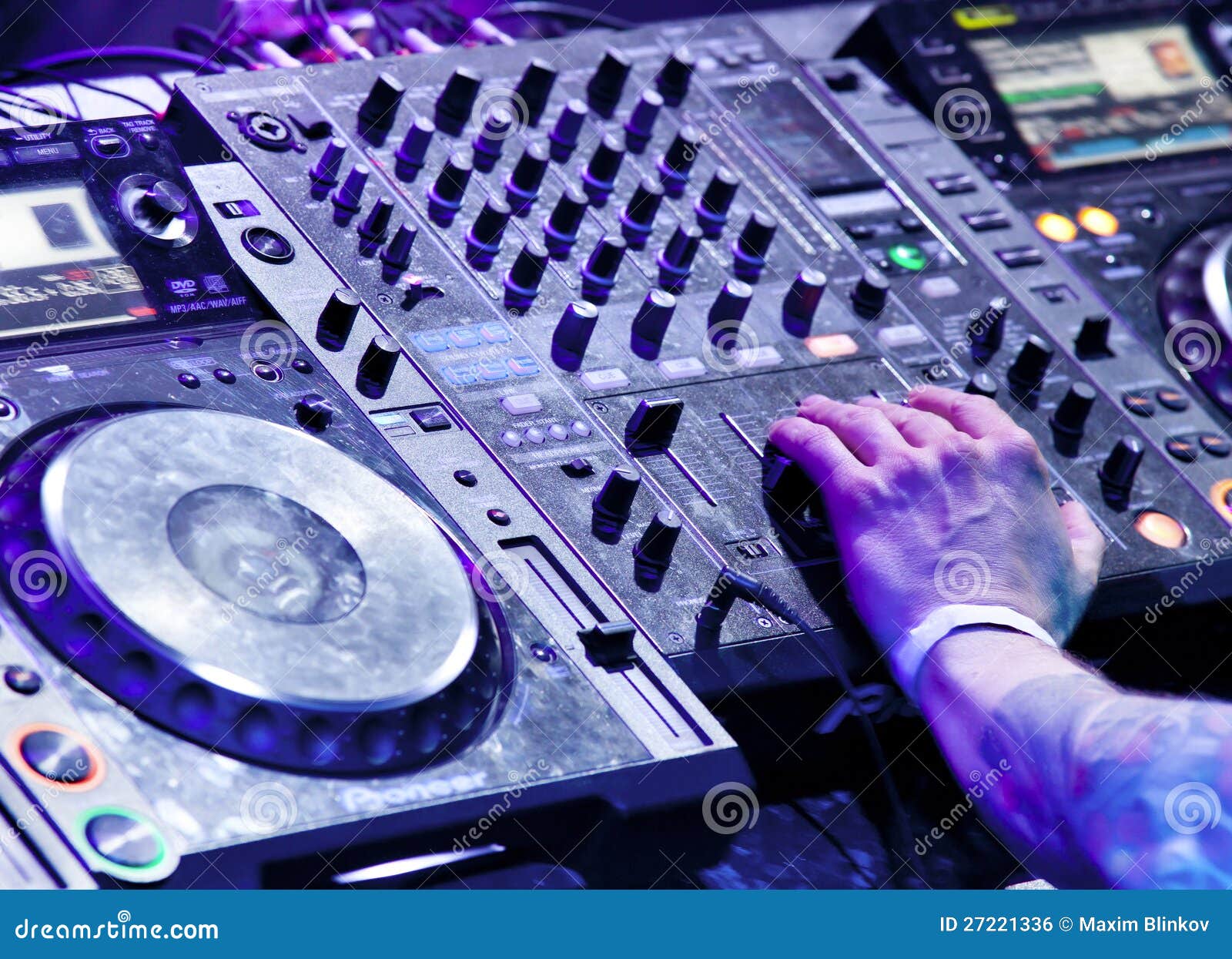Dj playing the track stock photo. Image of entertainment 27221336