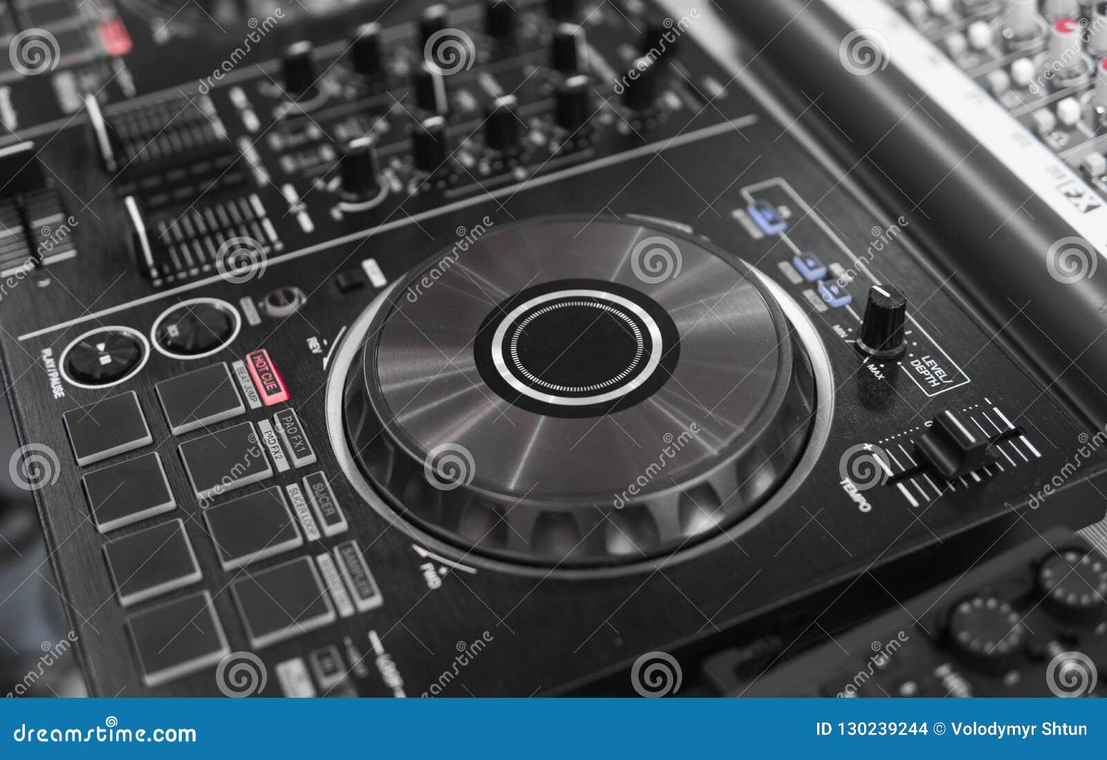 DJ Remote Control. Dj Audio Controller. Electronic Turntable. Stock Photo Image of adjuster
