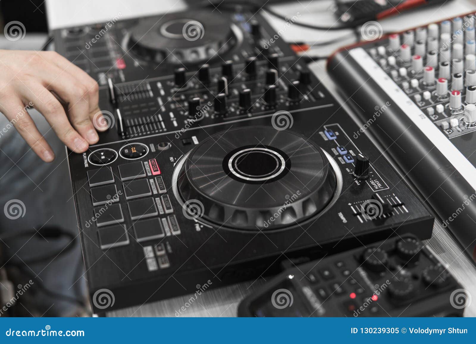 DJ Remote Control. Dj Audio Controller. Electronic Turntable. Stock Image Image of mixing