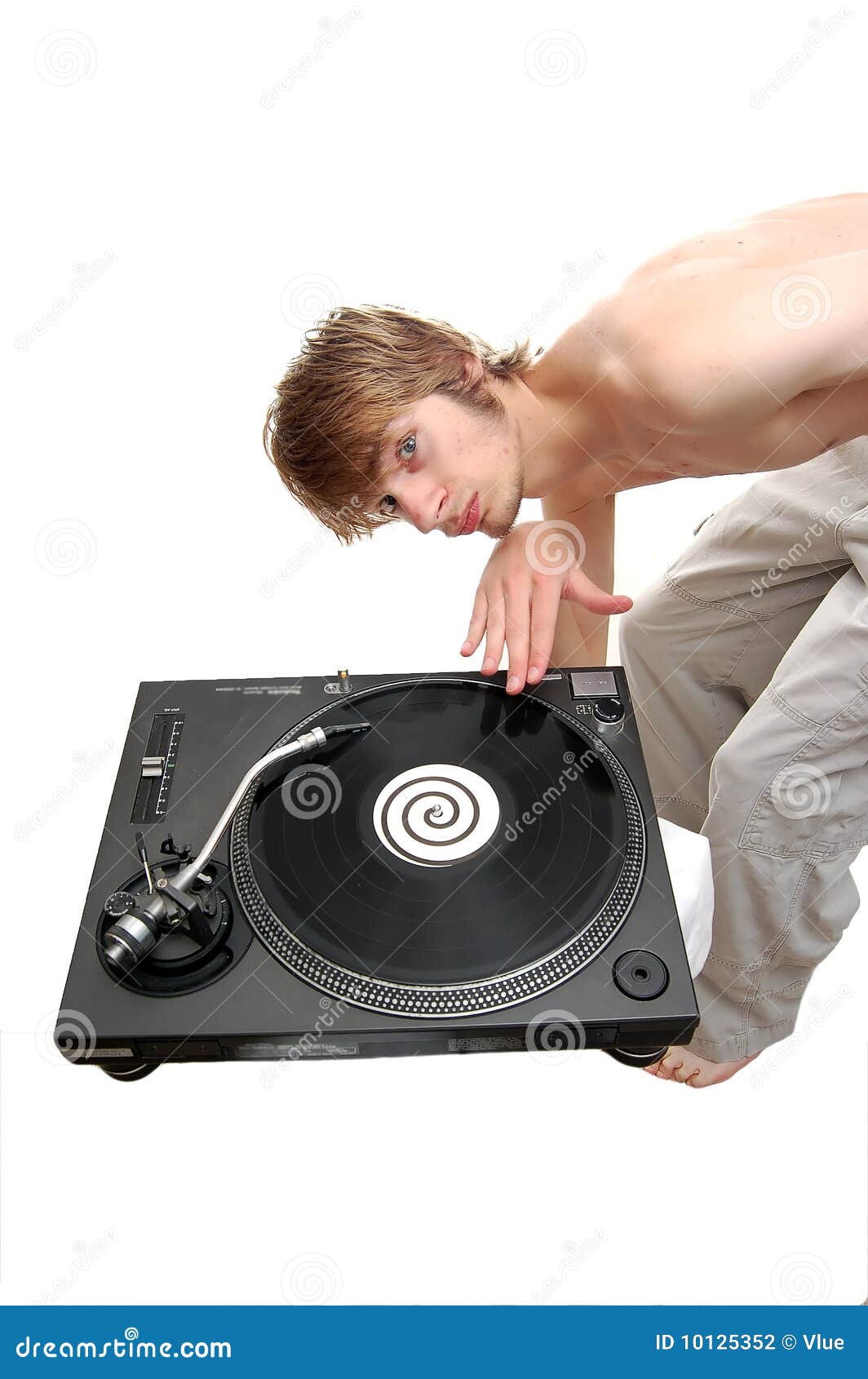 DJ Scratching on a Turntable Stock Photo Image of groove, play 10125352