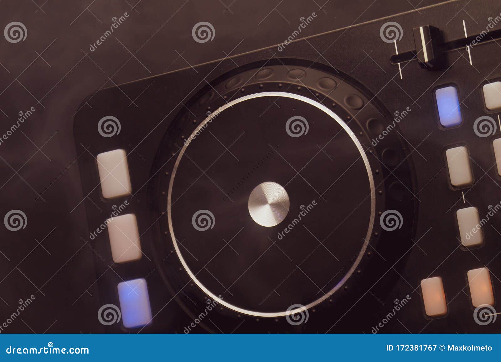 Dj Sound Mixer Controller with Knobs and Sliders. Audio Mixing Deck