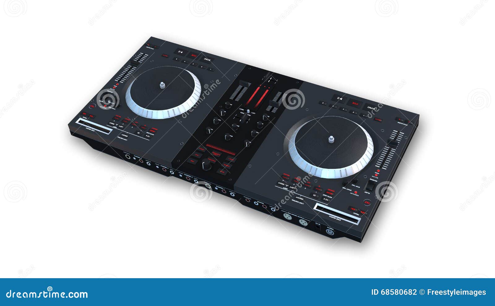 Turntables, Audio Equipment Isolated On White Background Stock Image