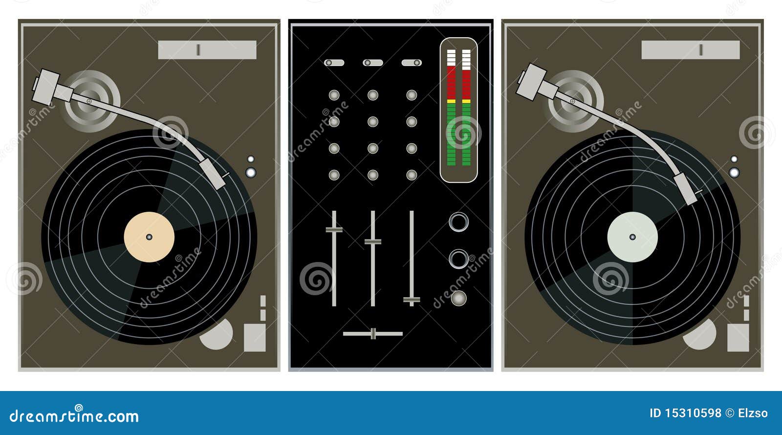 Dj Turntables And Mixer Stock Vector Illustration Of Player Dj Turntables And Mixer Stock Vector Illustration Of Player