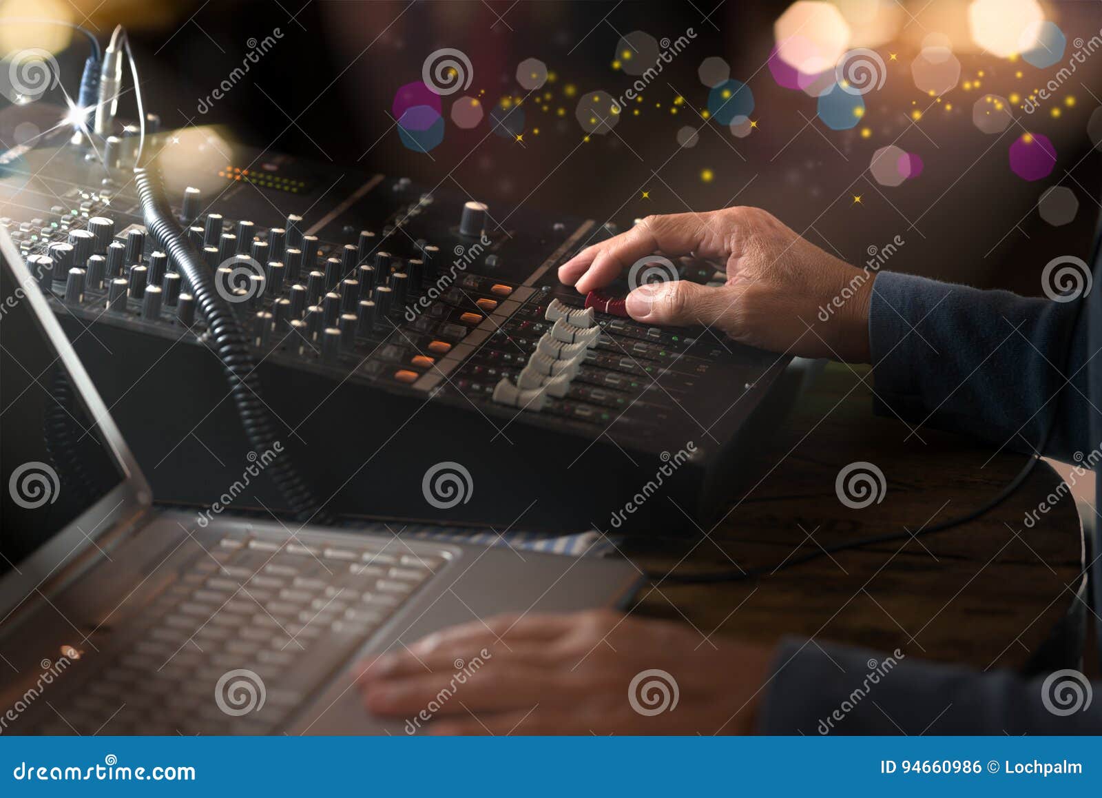 DJ Working at Radio Broadcasting Studio. Stock Photo Image of communication, control 94660986