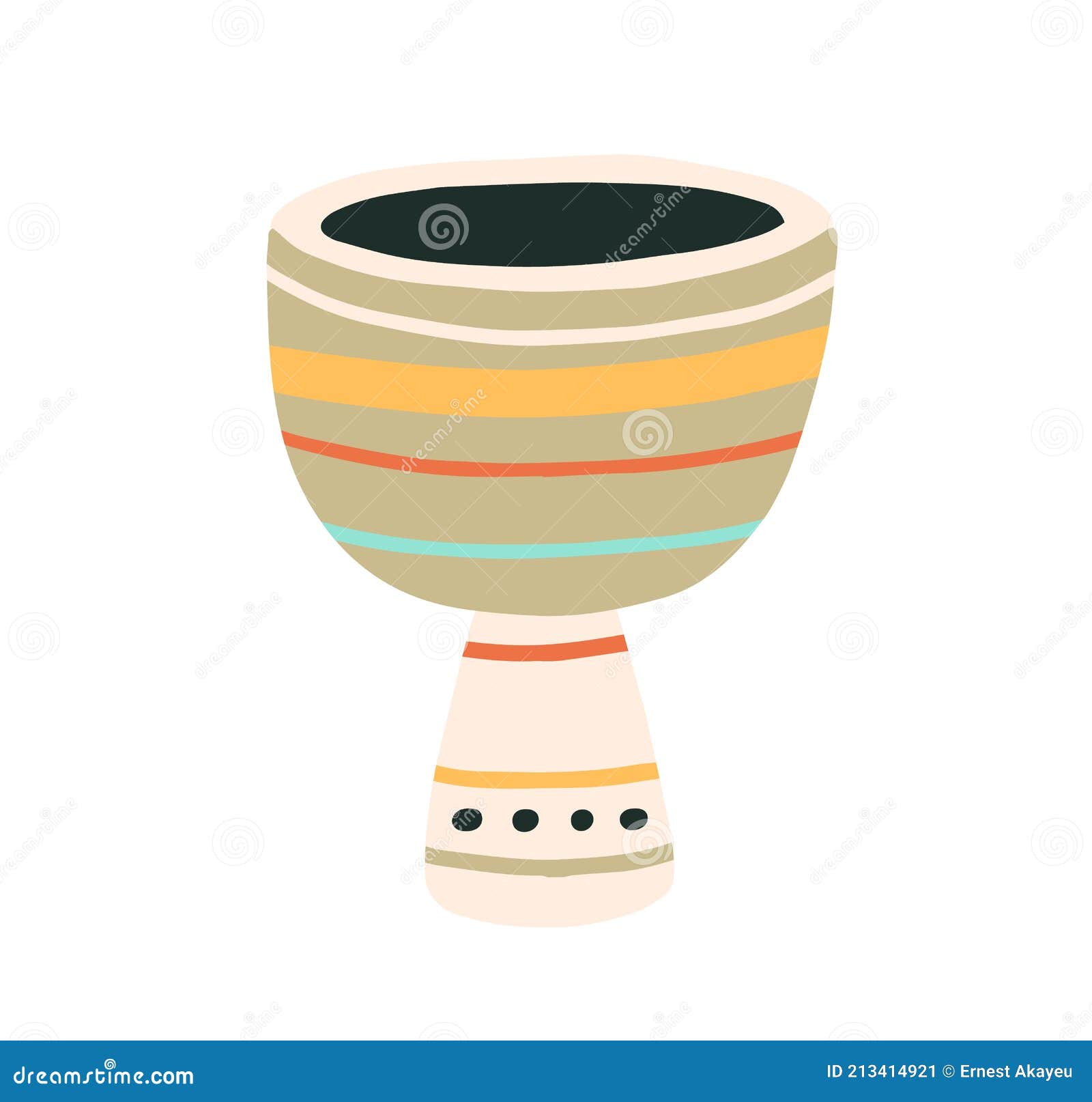 Djembe or African Goblet Drum. Musical Percussion Instrument. Colored ...