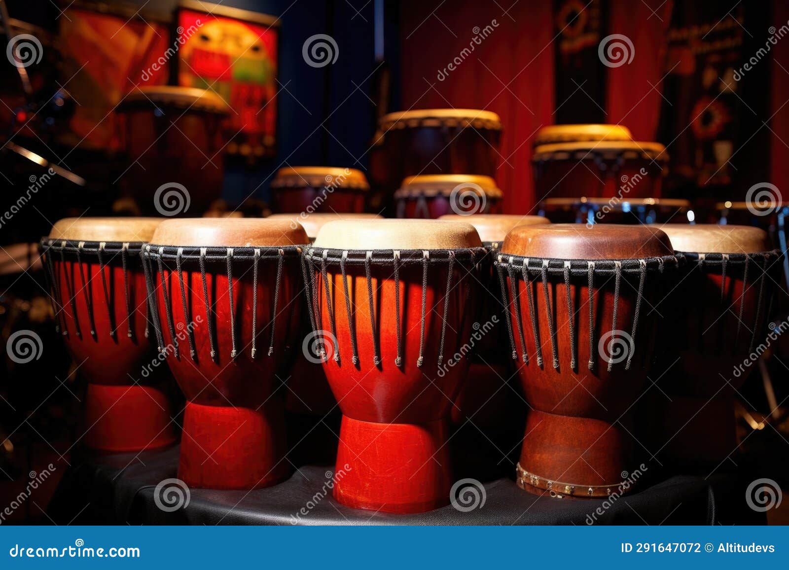 Djembe Drums Arranged in Semicircle Stock Photo Image of generative