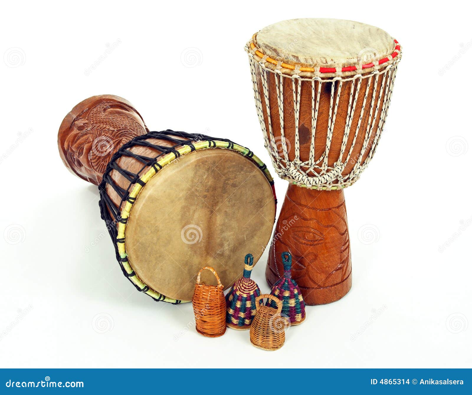 Djembe Drums and Caxixi Shakers Stock Photo Image of exotic, cultural