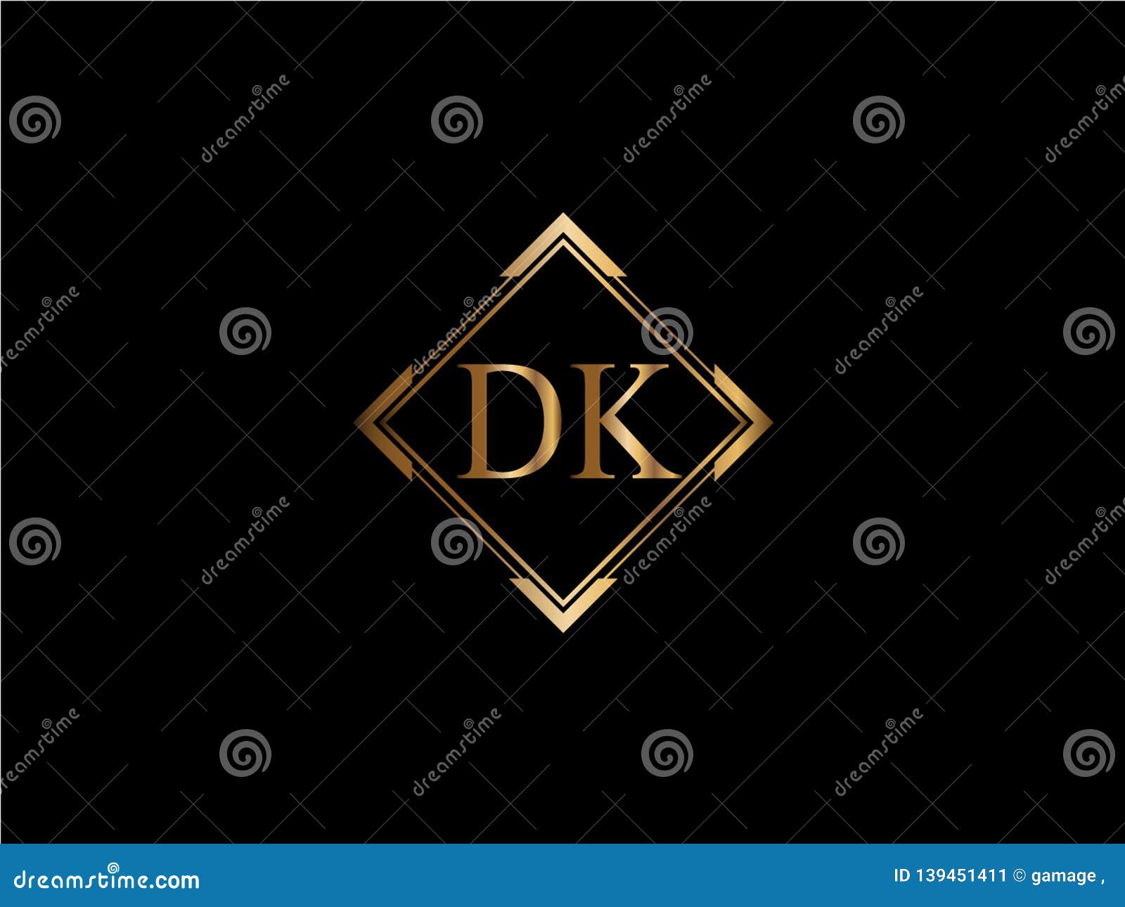 dk initial diamond  gold color later logo x