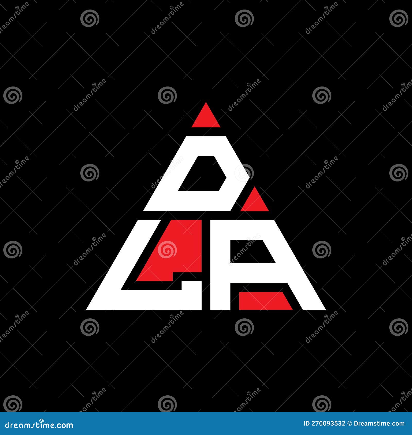 dla triangle letter logo  with triangle . dla triangle logo  monogram. dla triangle  logo template with red