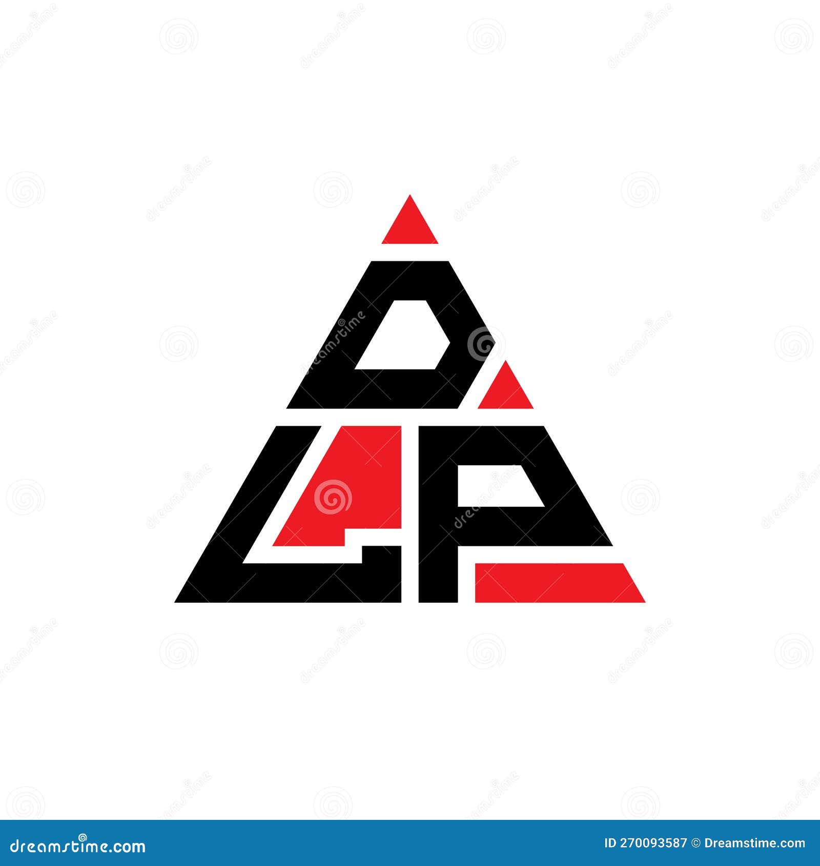 dlp triangle letter logo  with triangle . dlp triangle logo  monogram. dlp triangle  logo template with red
