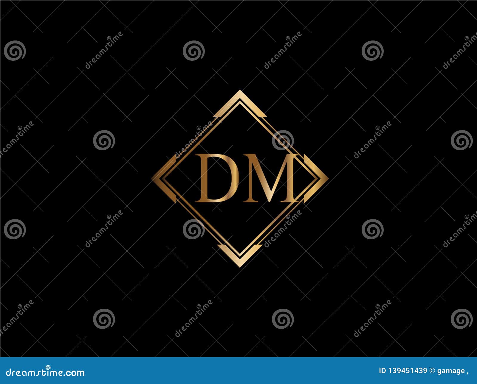 dm initial diamond  gold color later logo x