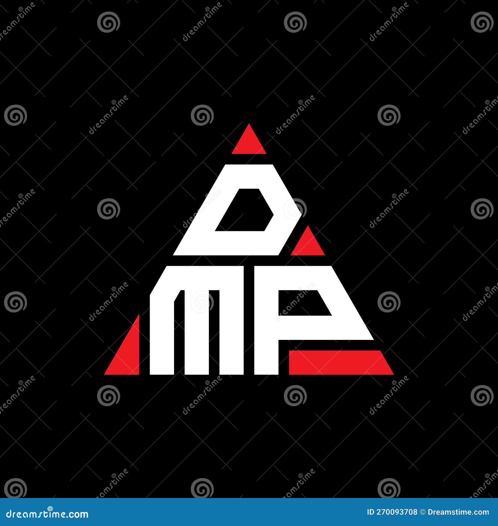 dmp triangle letter logo  with triangle . dmp triangle logo  monogram. dmp triangle  logo template with red