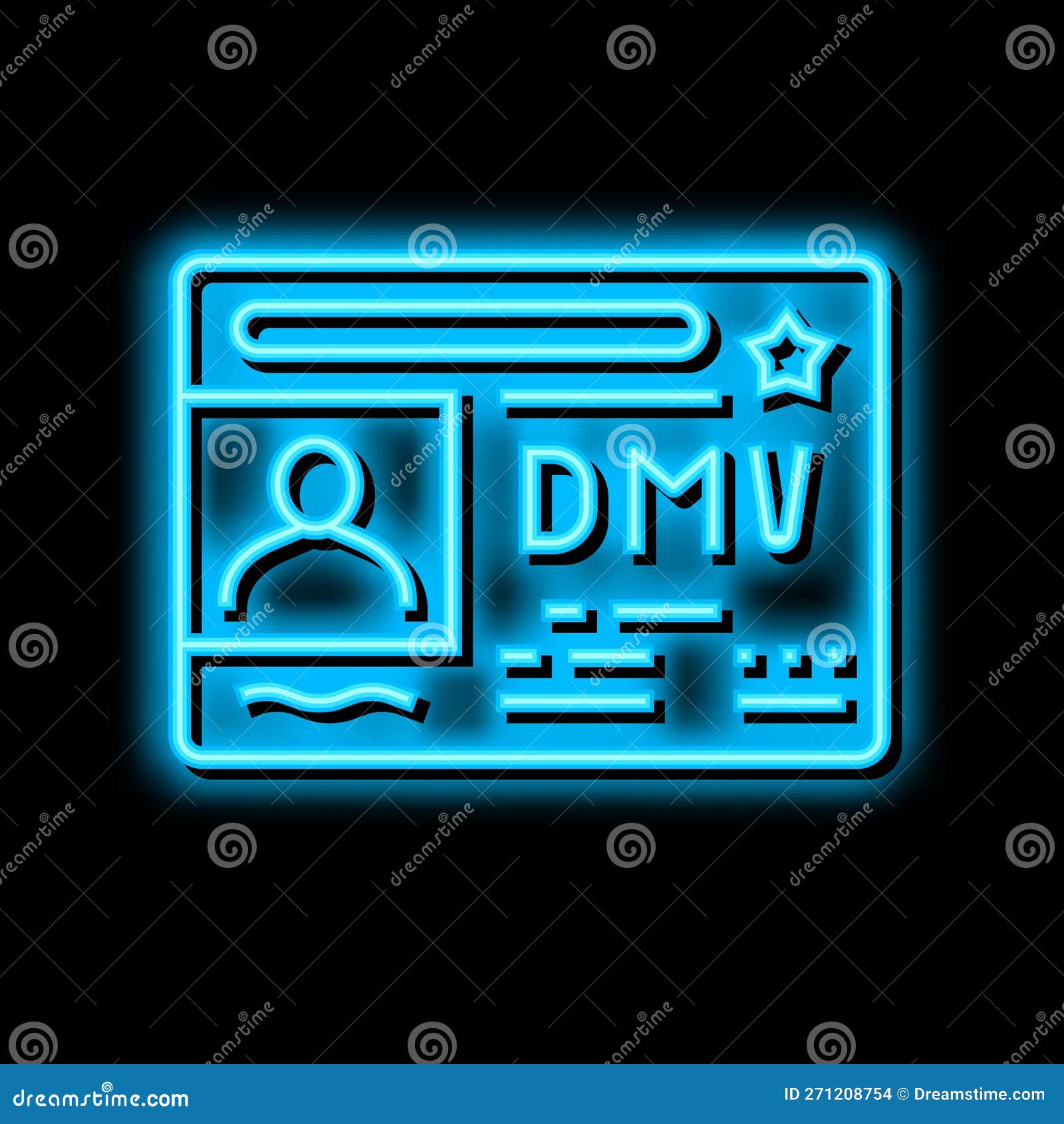 Dmv Driver License Requirements Neon Glow Icon Illustration Stock