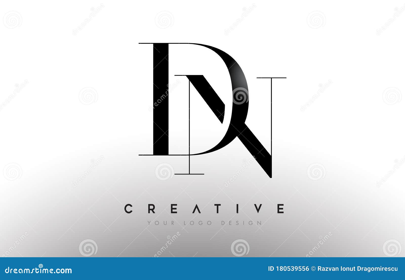 DN Nd Letter Design Logo Logotype Icon Concept with Serif Font and ...