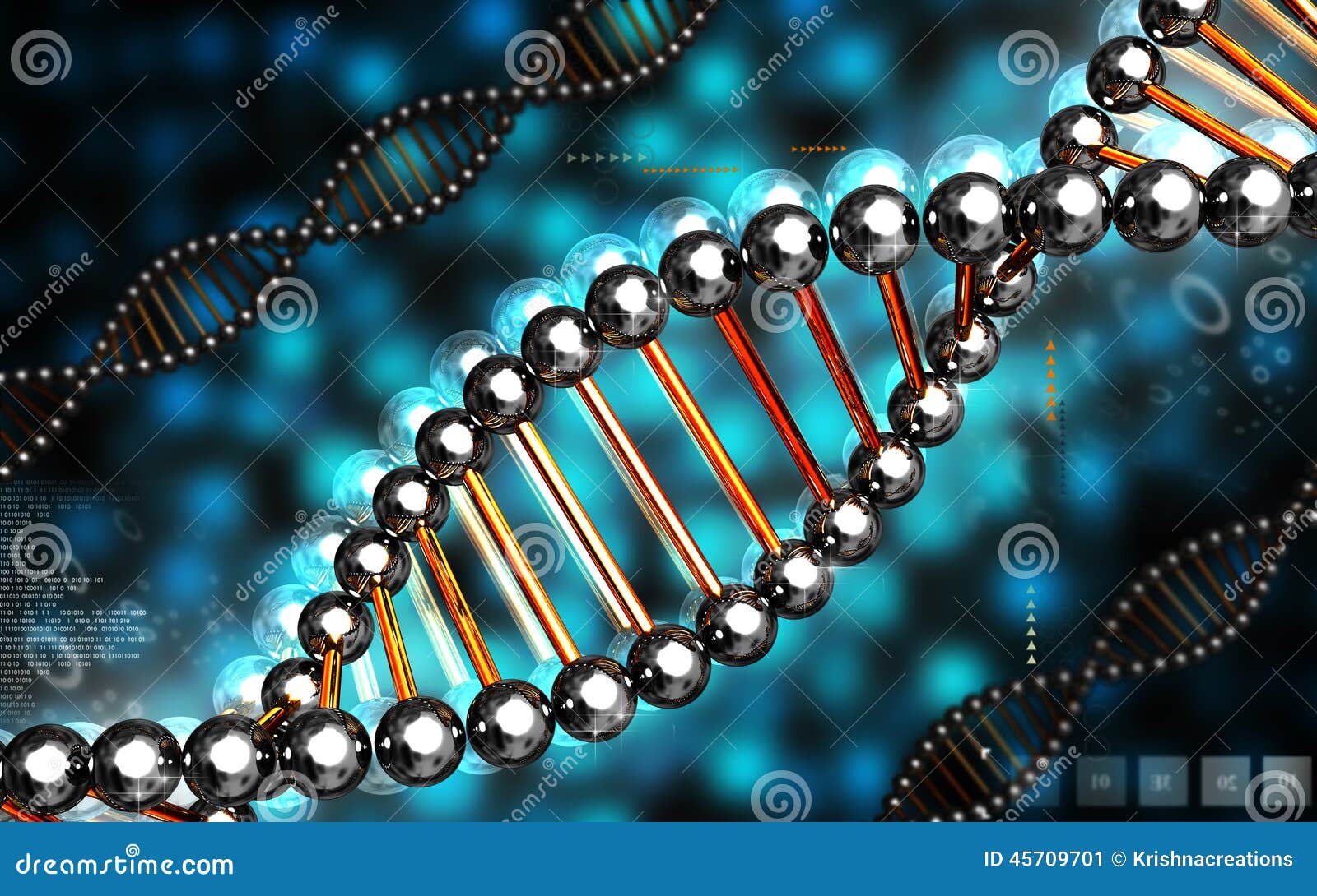 Struktur för Digital illustrationDNA i färgbakgrund